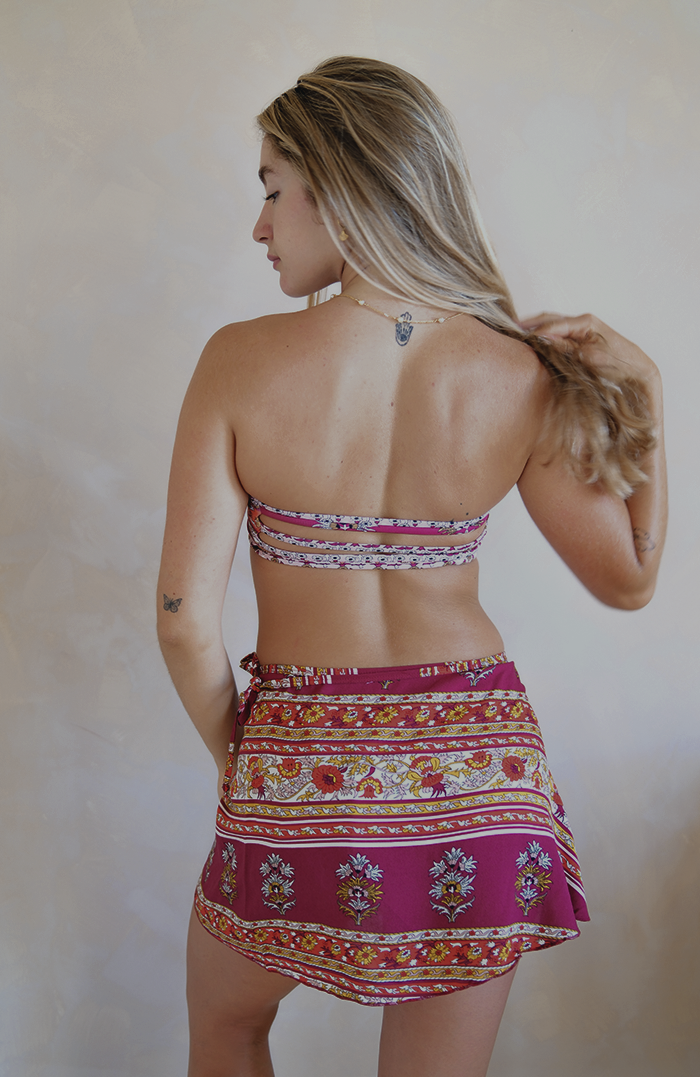 Marrakesh Garden Wrap Skirt Short