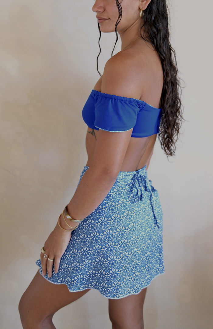 Marrakesh Zellige Zephyr Wrap Skirt Short