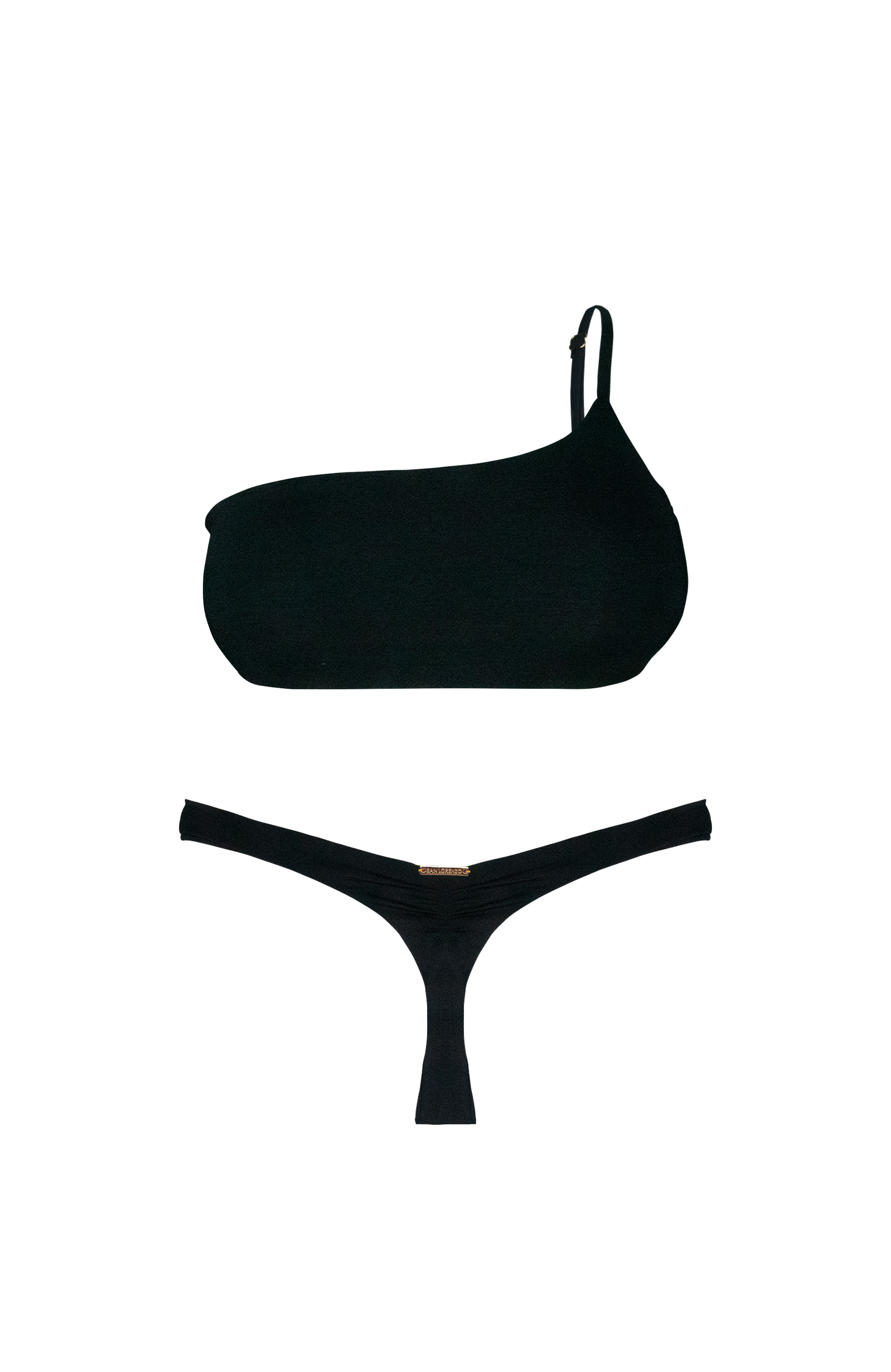 ANIMAL Black One Shoulder Bandeau Top