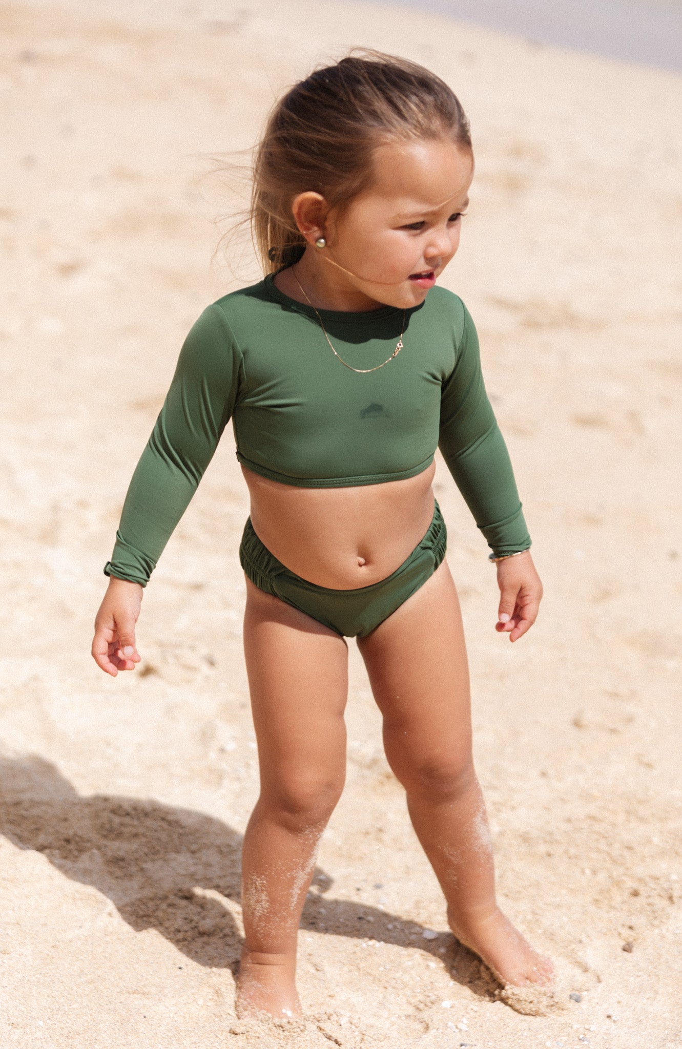 Keiki L'Amour Moss Long Sleeve Cropped Top – San Lorenzo Bikinis