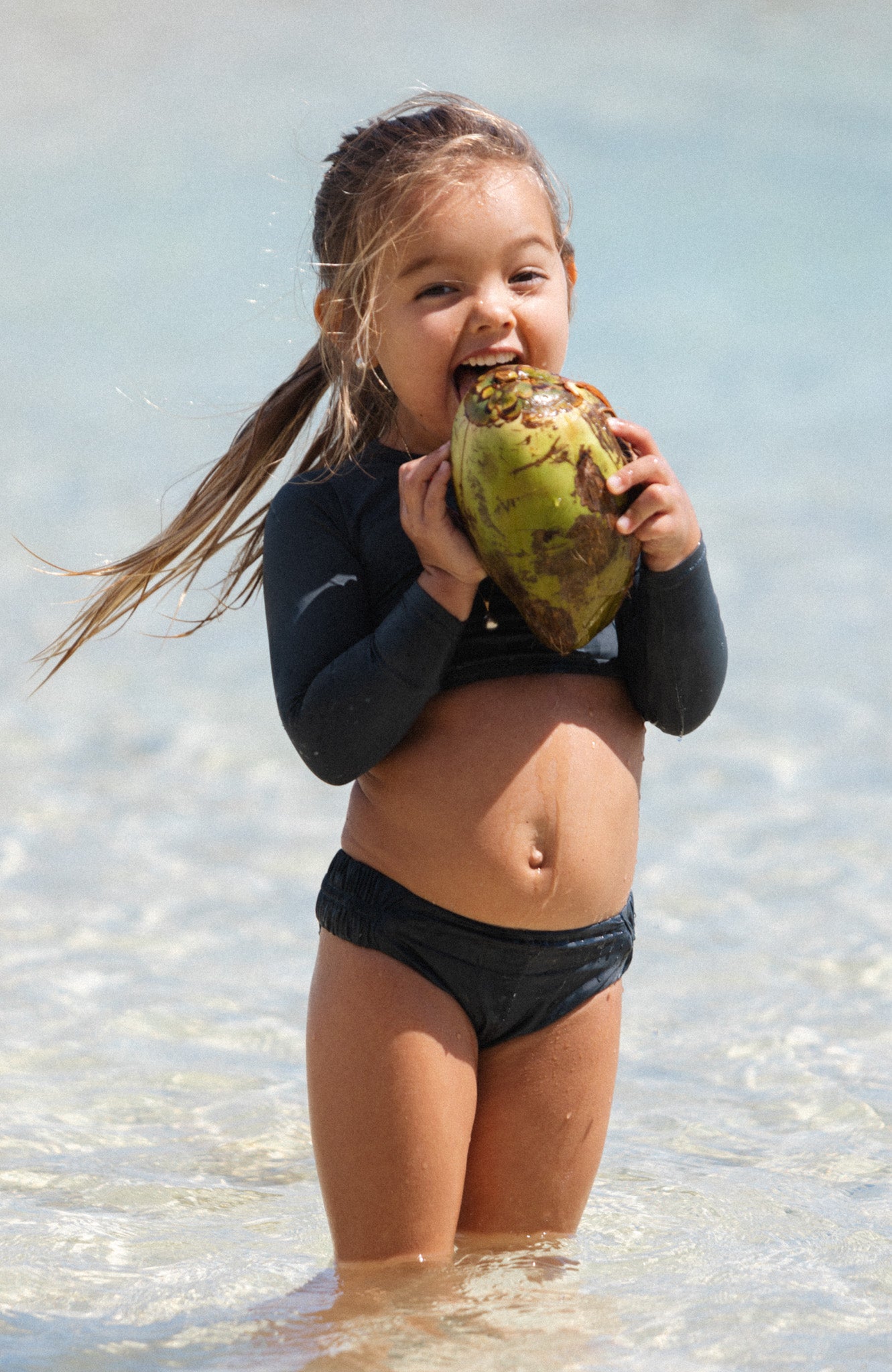 Keiki L'Amour Granite Long Sleeve Cropped Top – San Lorenzo Bikinis