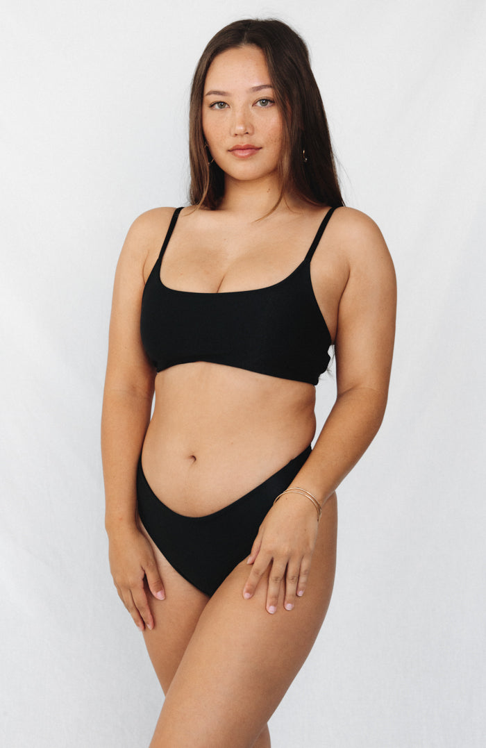Siren Black Pearl Sport Cross Back Bikini Top