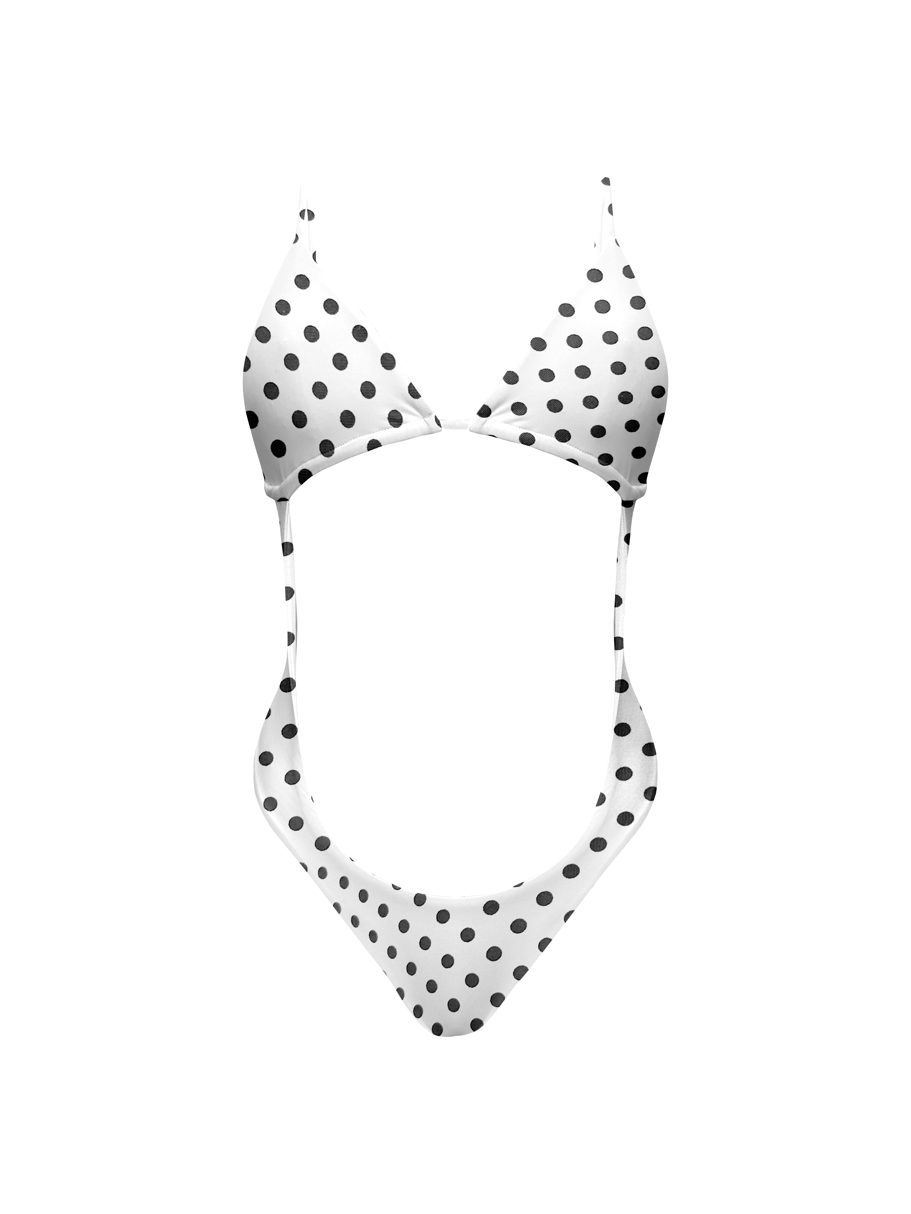 80’s Muse Noir and Blanc Front Cut Out Bikini One Piece