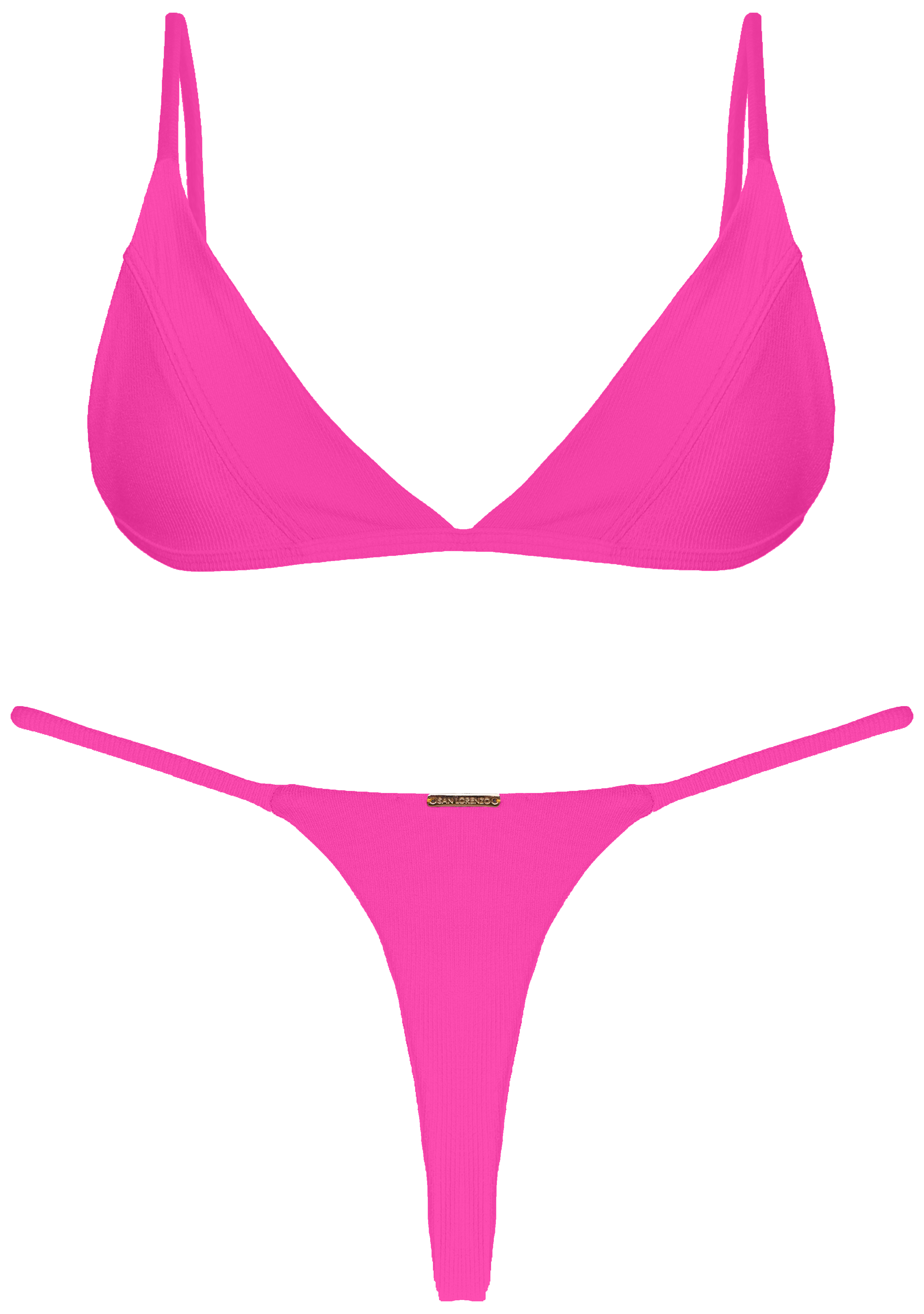 Paradiso Lush Pink Thong Thin Brief Bikini Bottom