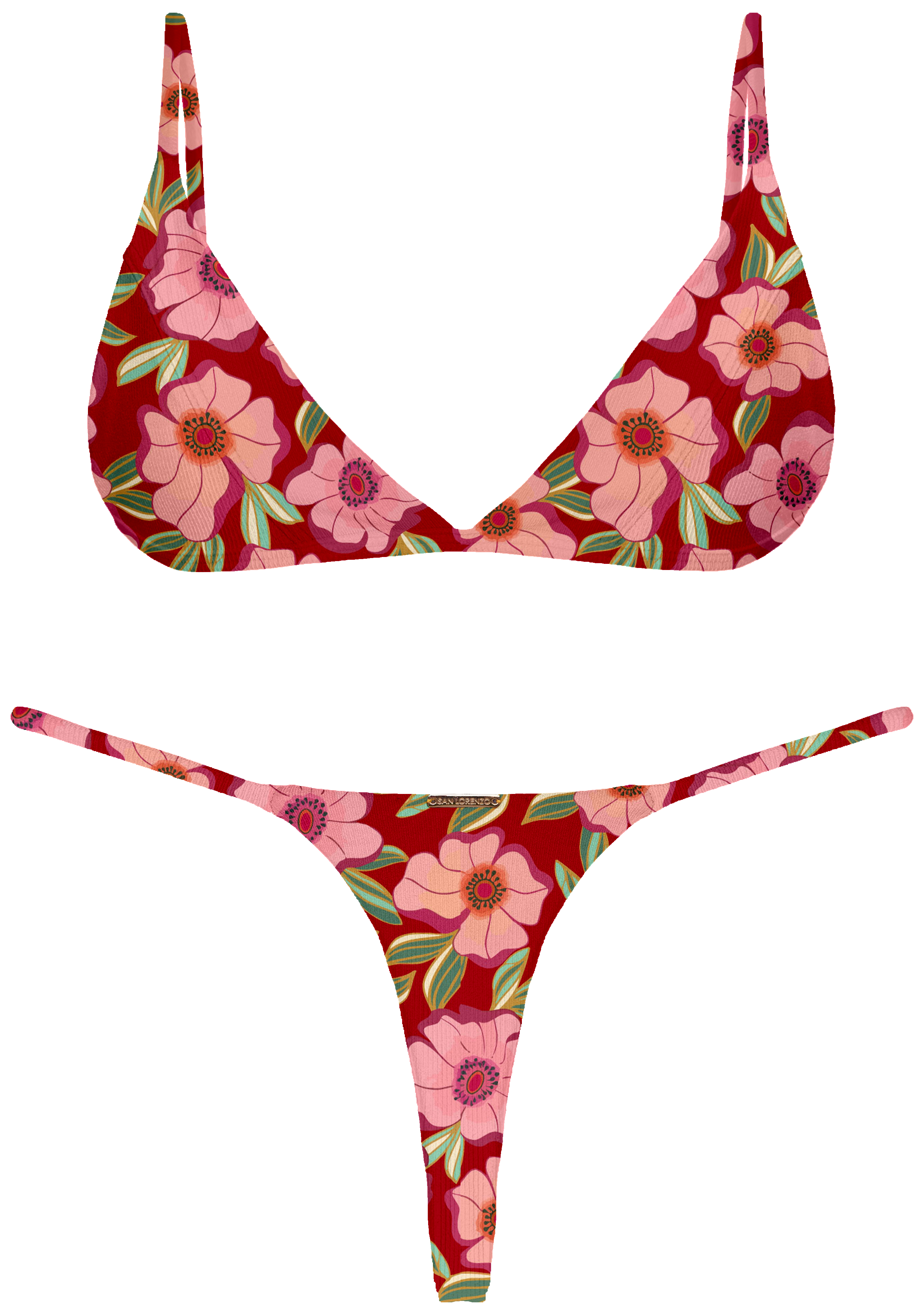 Paradiso Petal Passion Thong Thin Brief Bikini Bottom