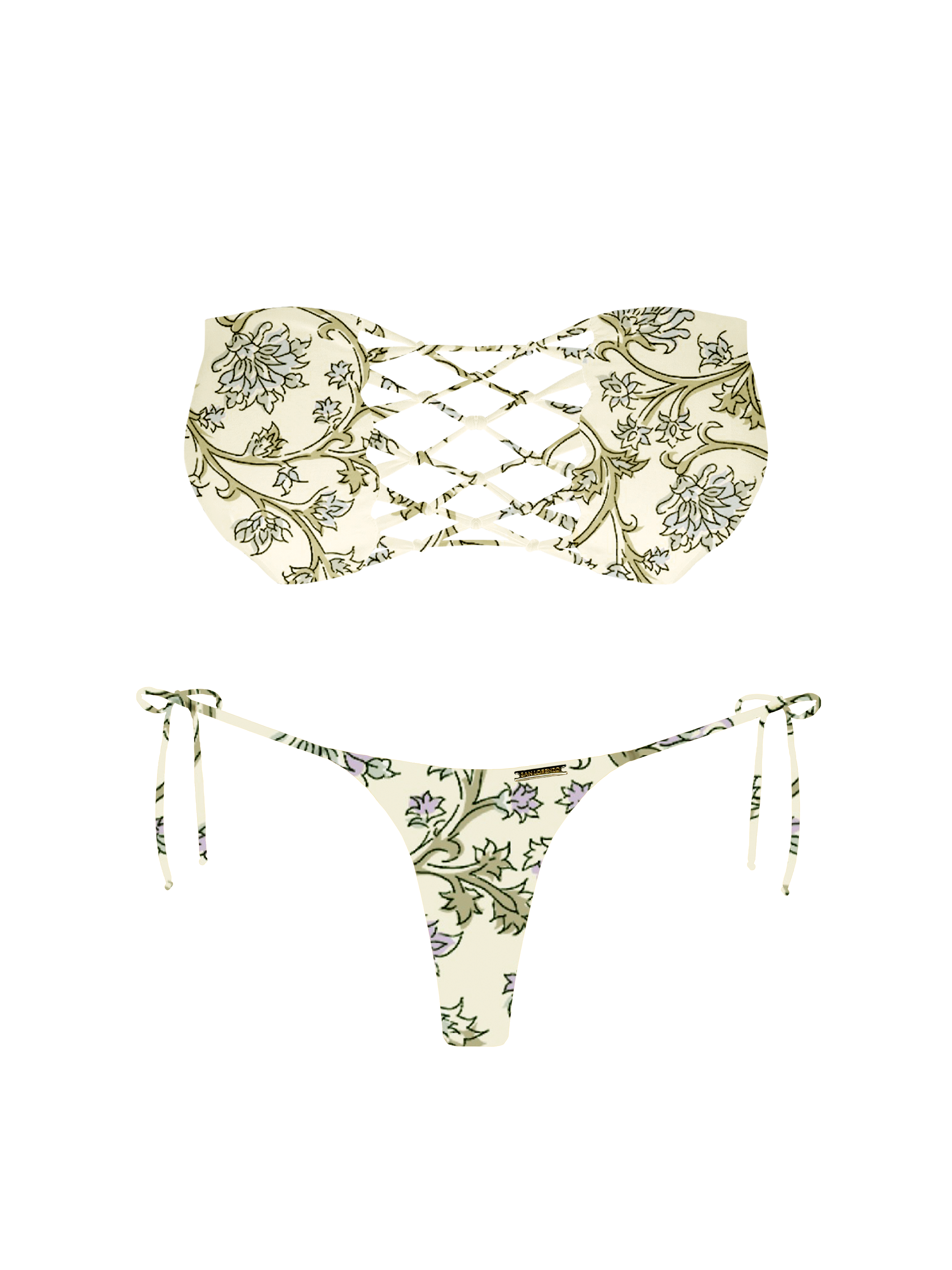 L'Amour Chantilly Lace Strapless Interlace Bikini Top