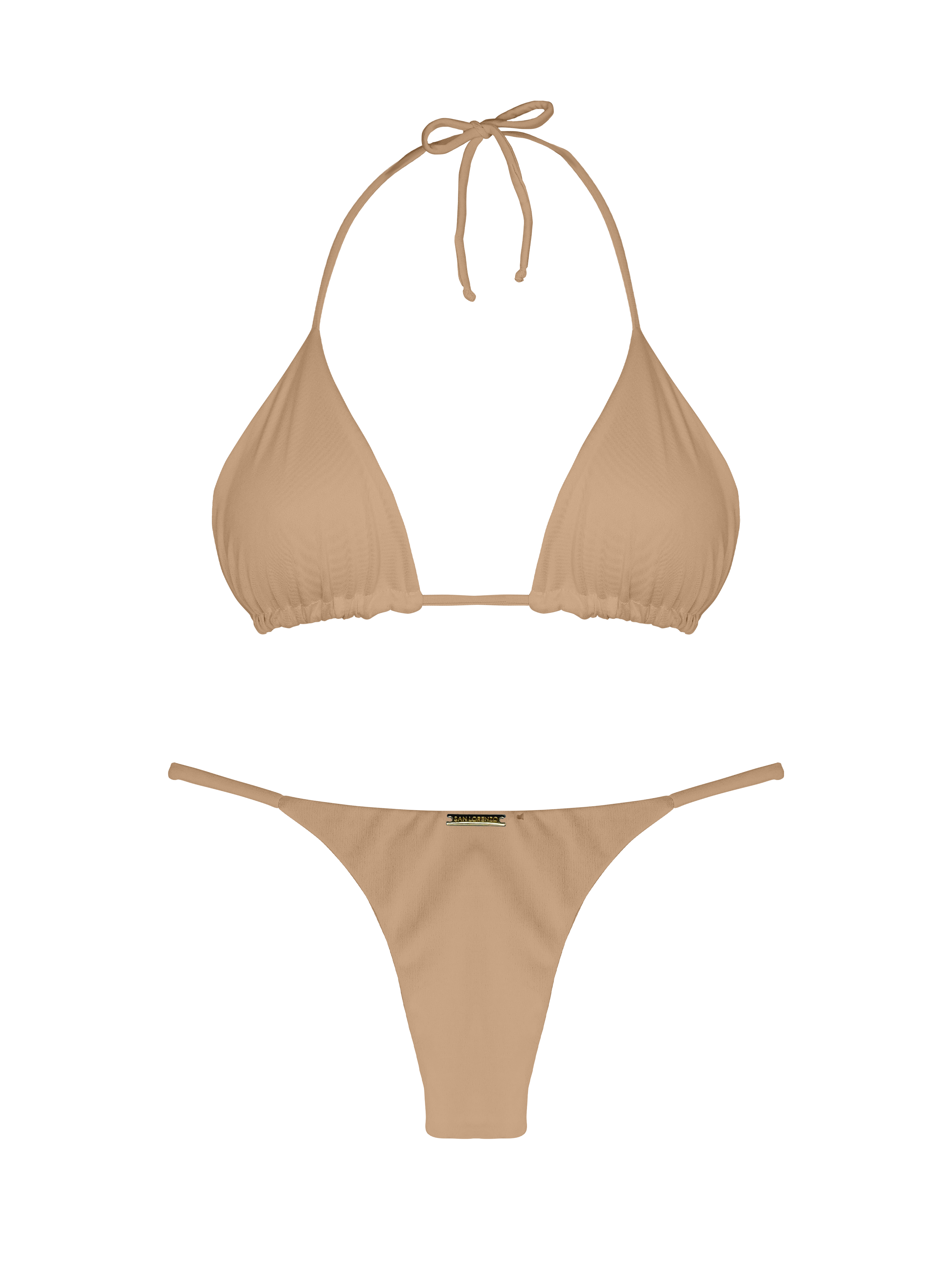 Essential Solids Latte Swirl Classic Triangle Bikini Top