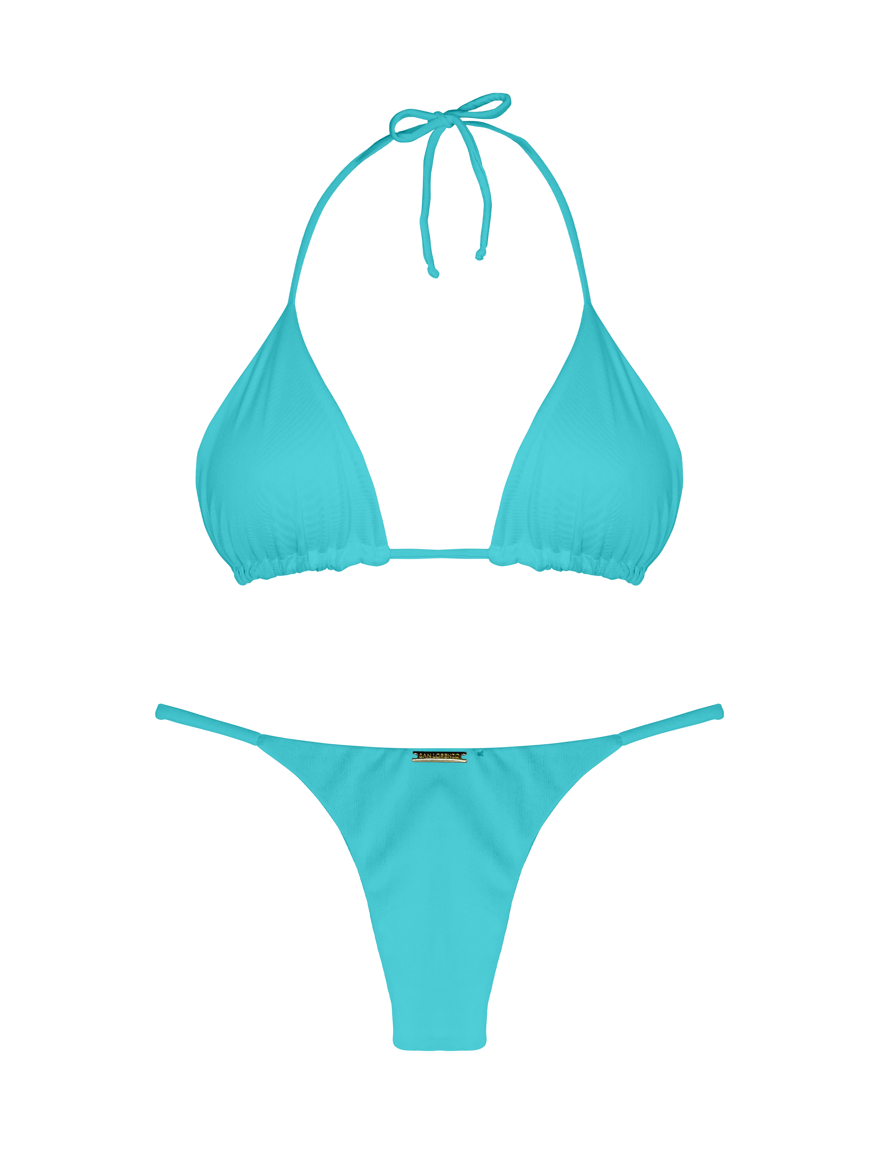 Essential Solids Oceanic Turquoise Classic Triangle Bikini Top