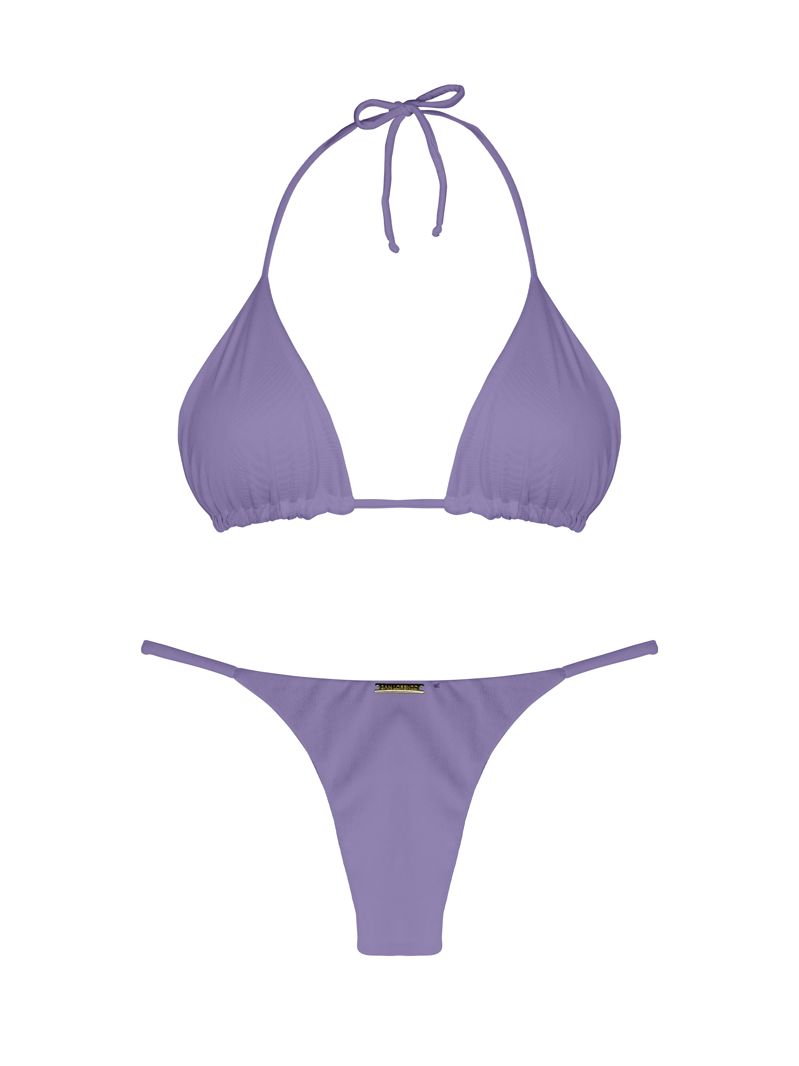 Essential Solids Gray Violet Classic Triangle Bikini Top