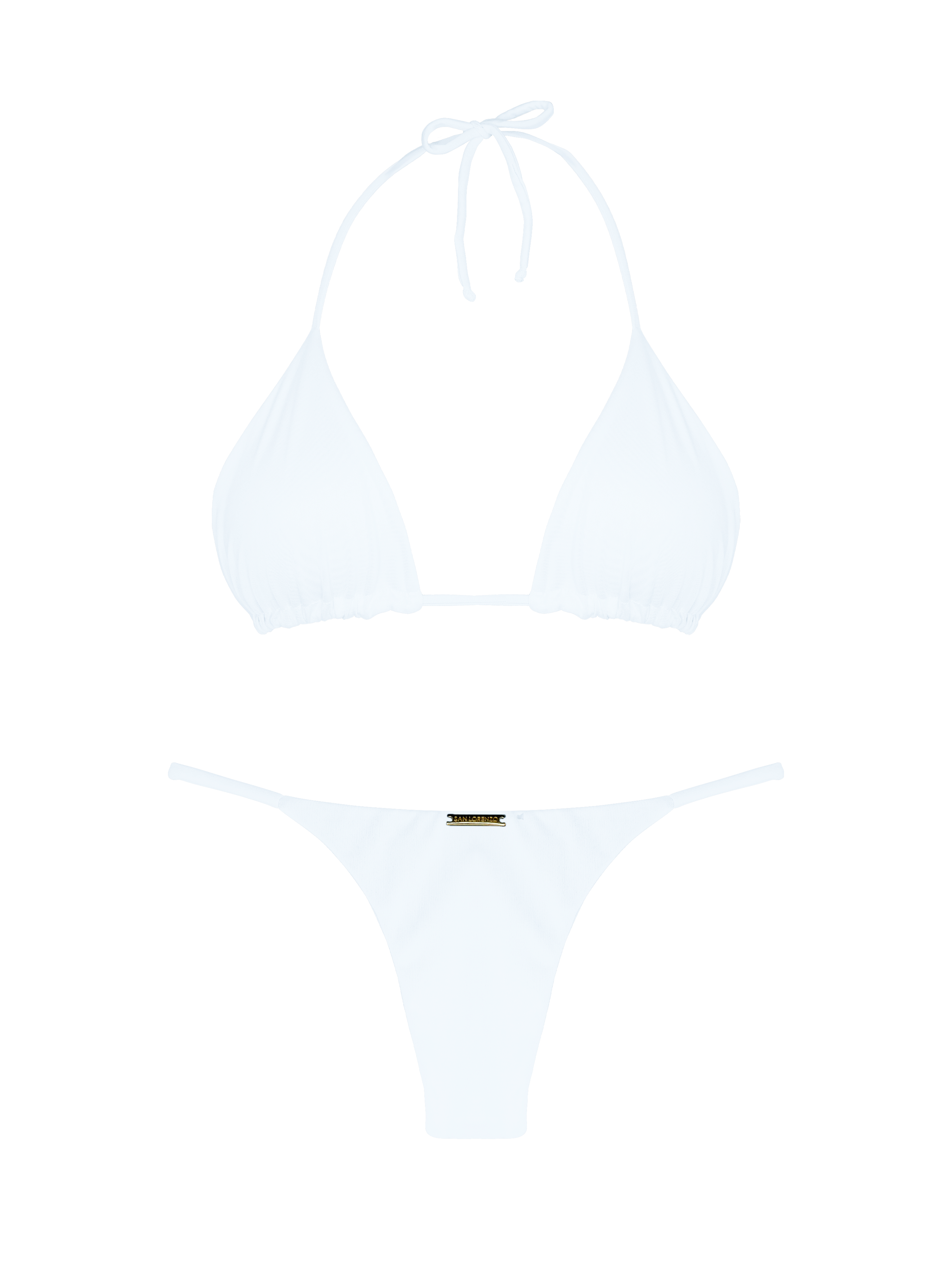 Essential Solids White Pearl Classic Triangle Bikini Top