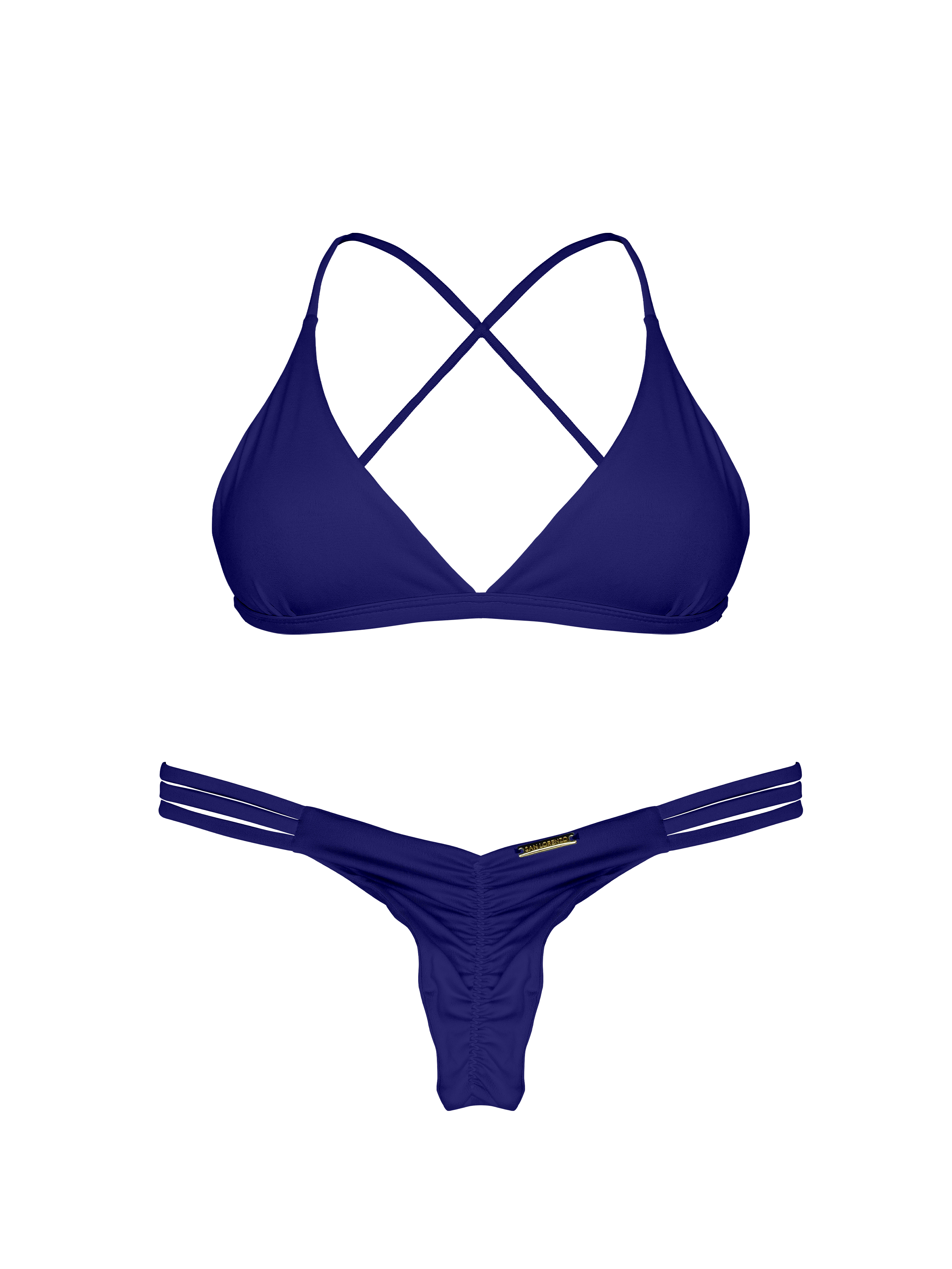 Essential Solids Royal Velvet Cross Back Bikini Top