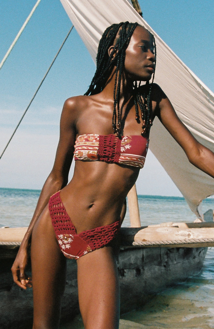 Marrakesh Garden Crochet Bandeau Bikini Top