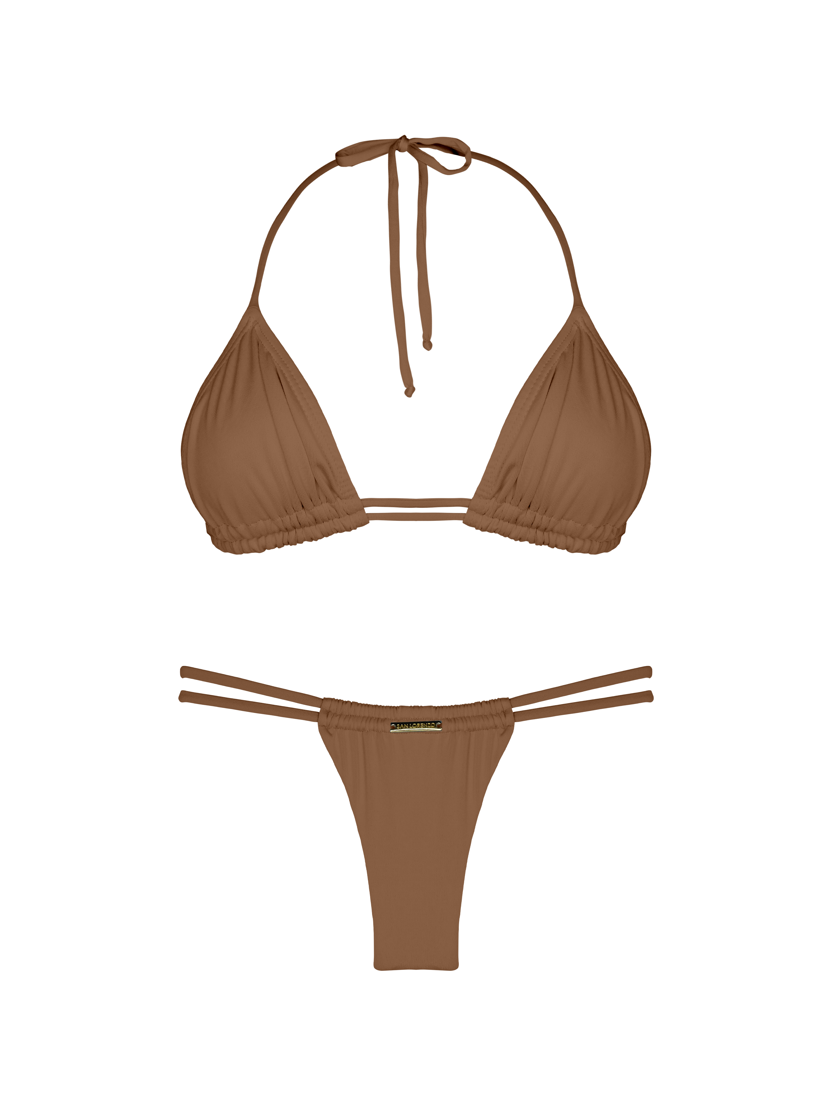 Essential Solids Mudslide Magic Double Loop String Halter Bikini Top