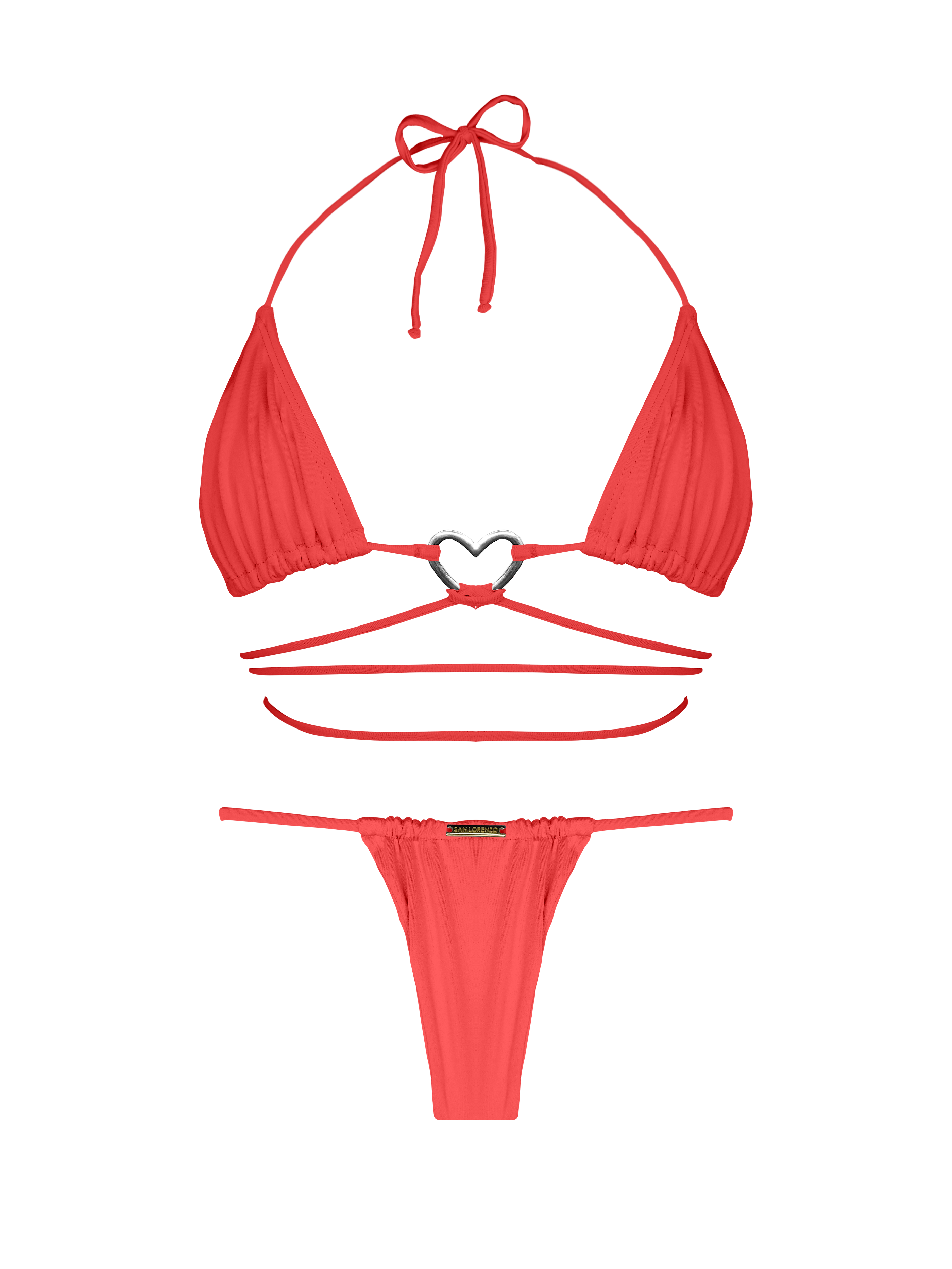 Essential Solids Sunset Blaze Multi String Ring Bikini Top