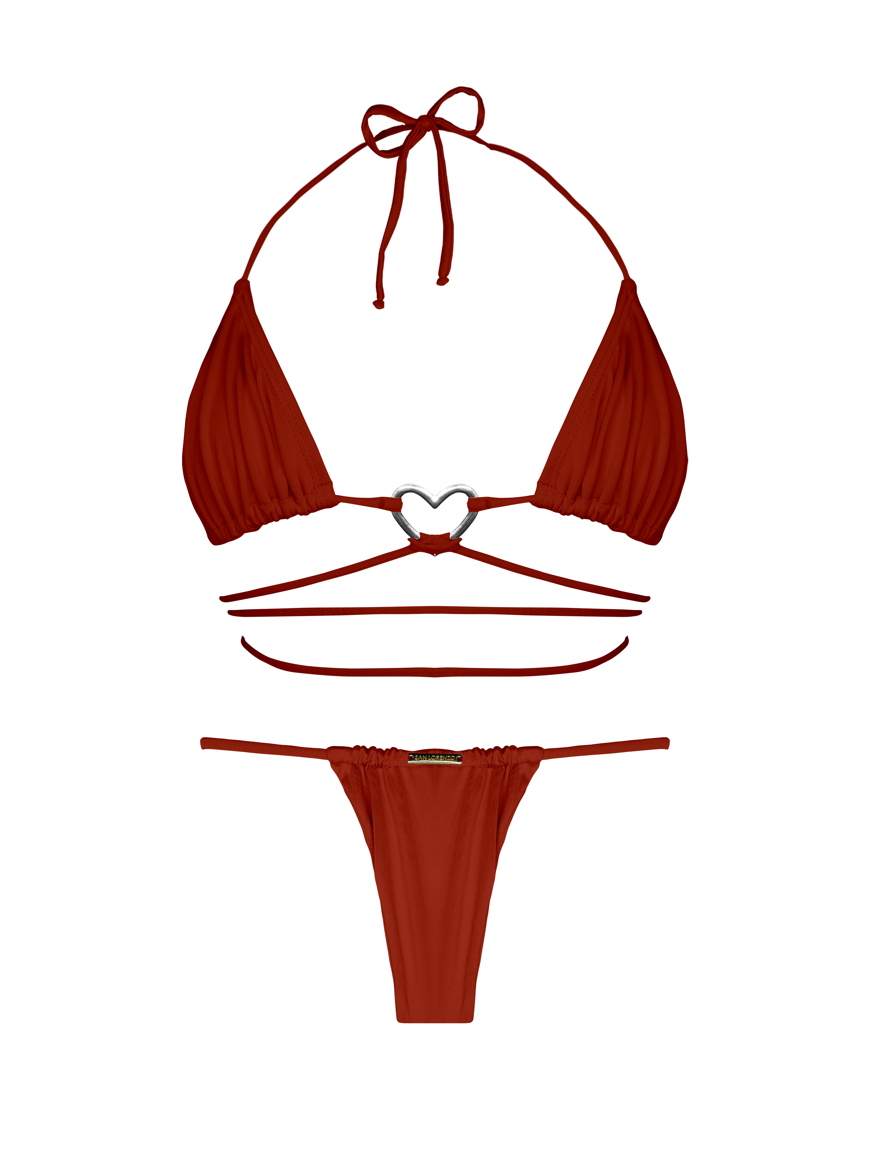 Essential Solids Cocoa Bean Sliding Thong Bikini Bottom