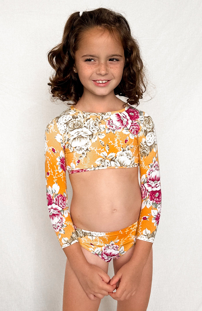 litmus スキントップ　花柄 Keiki L'Amour Citrus Bloom Long Sleeve Cropped Top – San Lorenzo