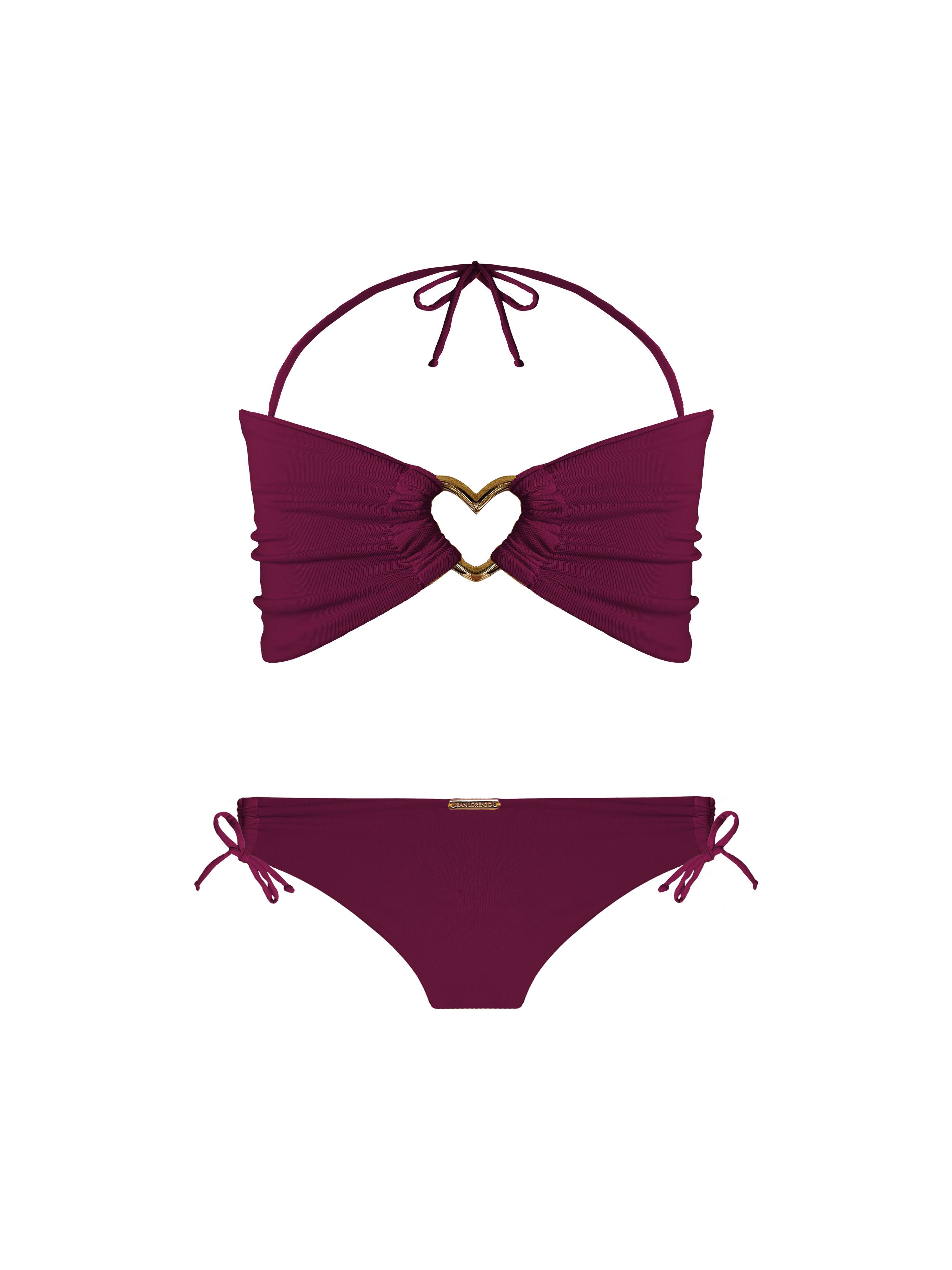 Keiki Kaia Mahogany Thong Tie Loop Bikini Bottom