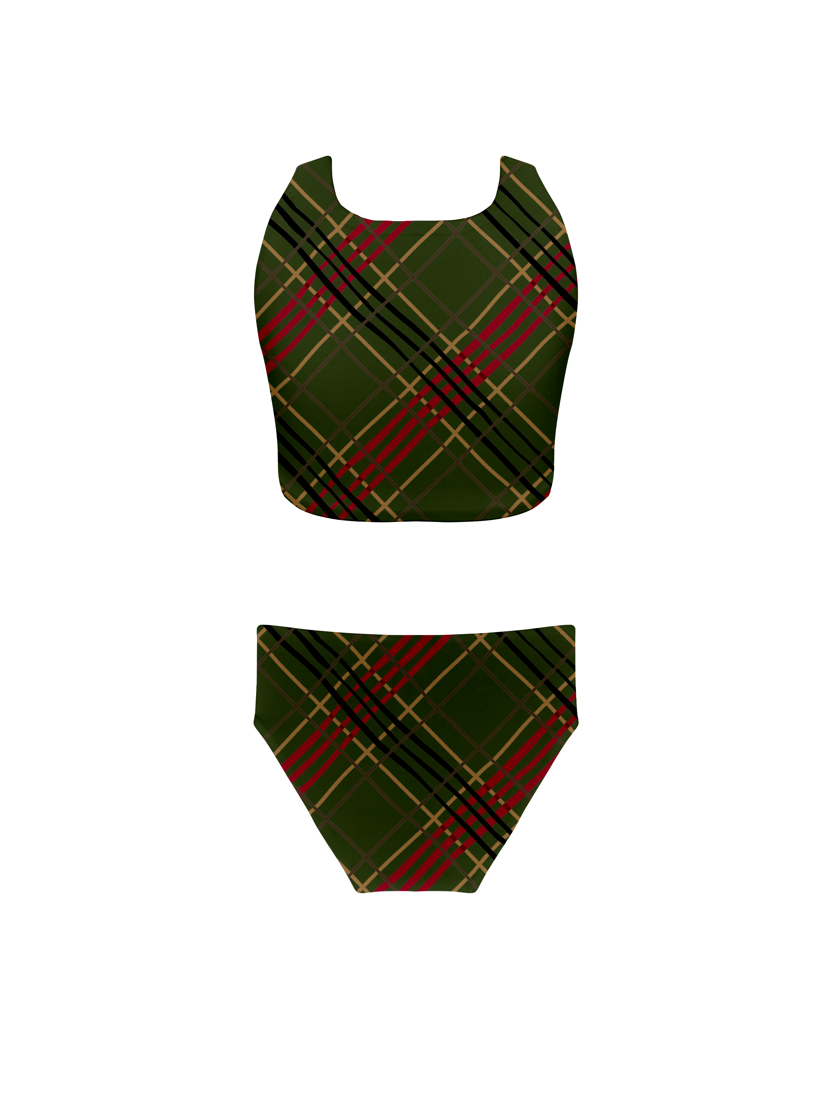 Keiki L'Amour Scottish Plaid High Neck Top