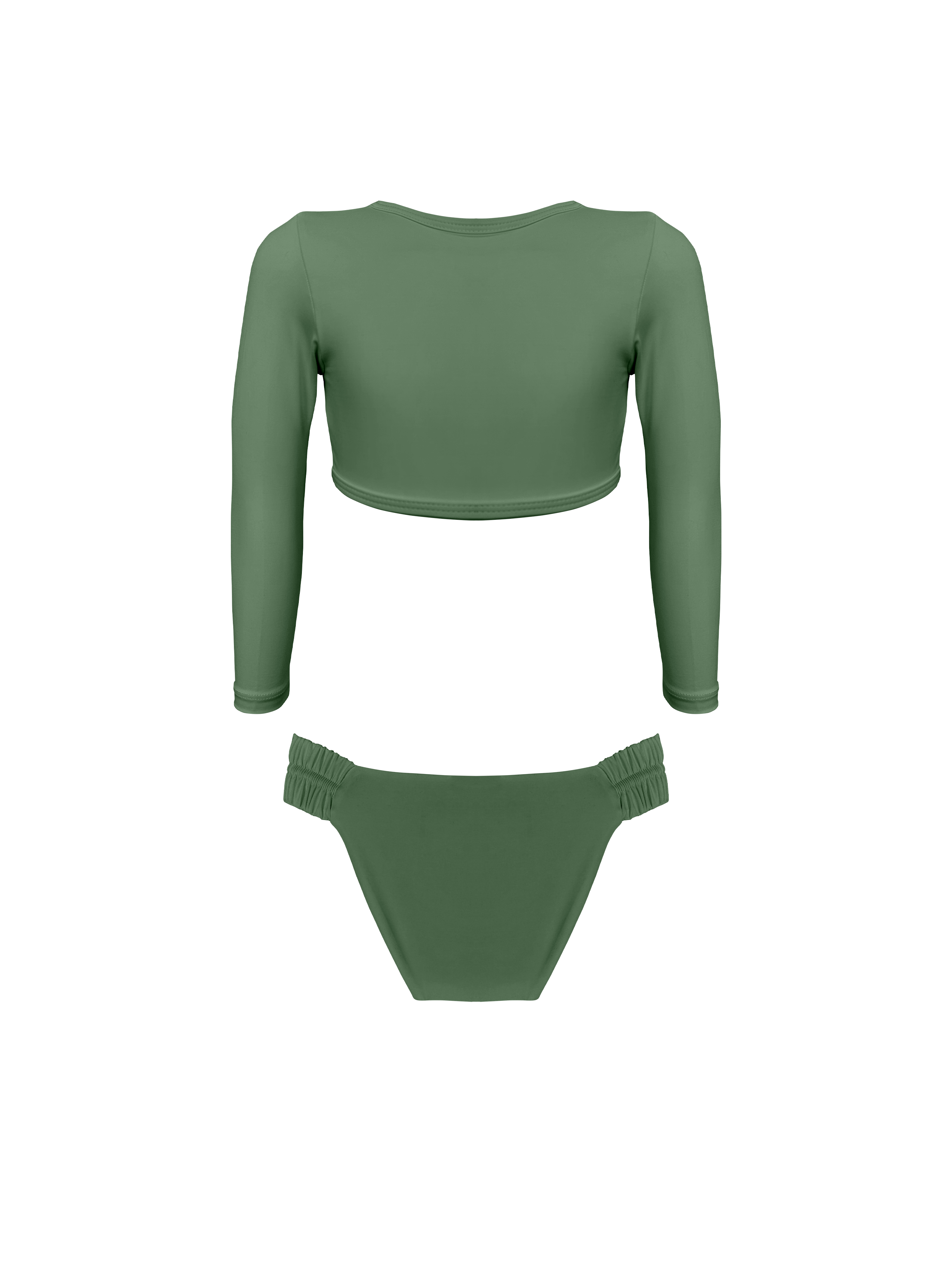 Keiki L'Amour Moss Long Sleeve Cropped Top