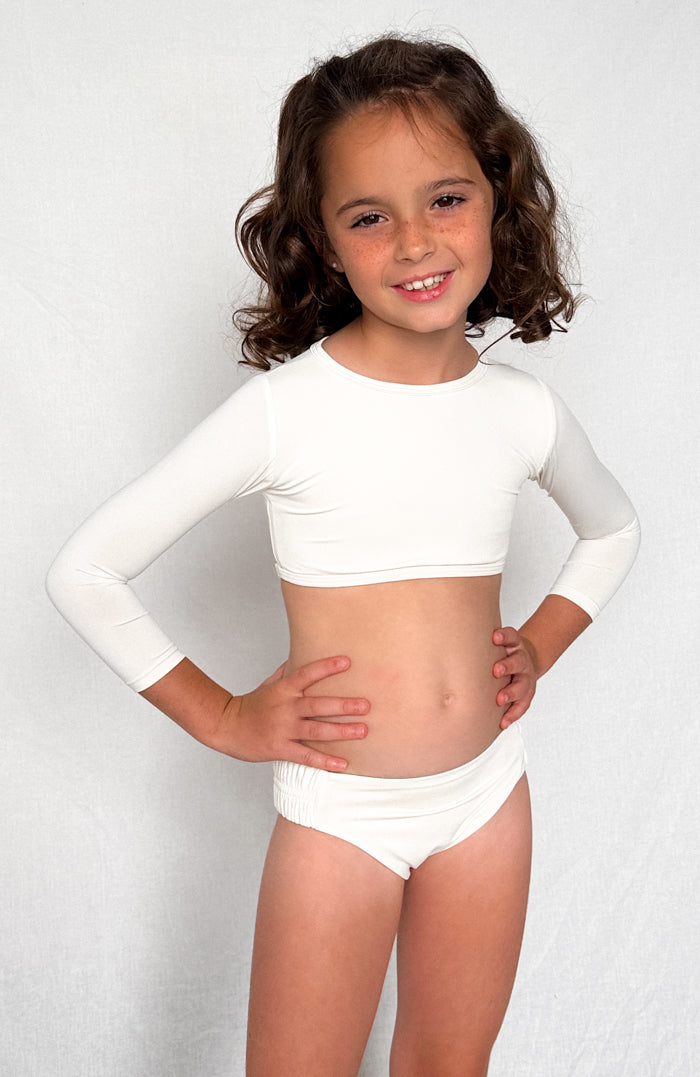 Keiki L'Amour Porcelain Long Sleeve Cropped Top