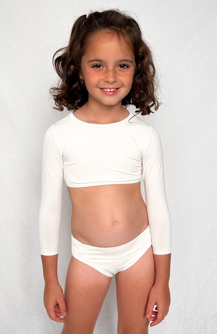 Keiki L'Amour Porcelain Long Sleeve Cropped Top