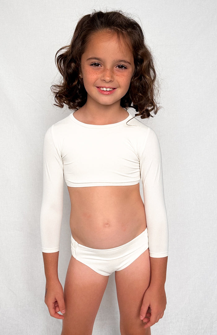 Keiki L'Amour Porcelain Long Sleeve Cropped Top