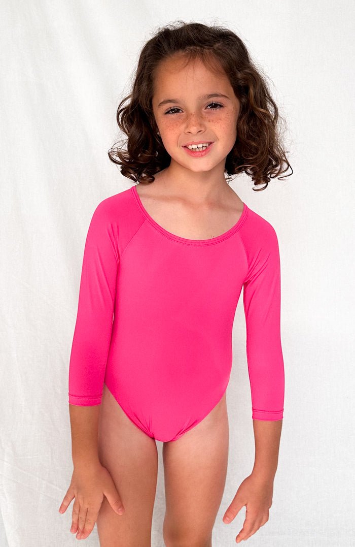 Keiki Paradiso Lush Pink Keiki Long Sleeve One Piece
