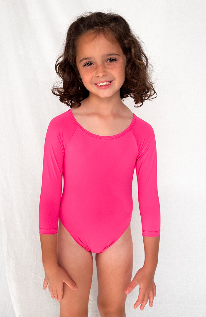 Keiki Paradiso Lush Pink Keiki Long Sleeve One Piece