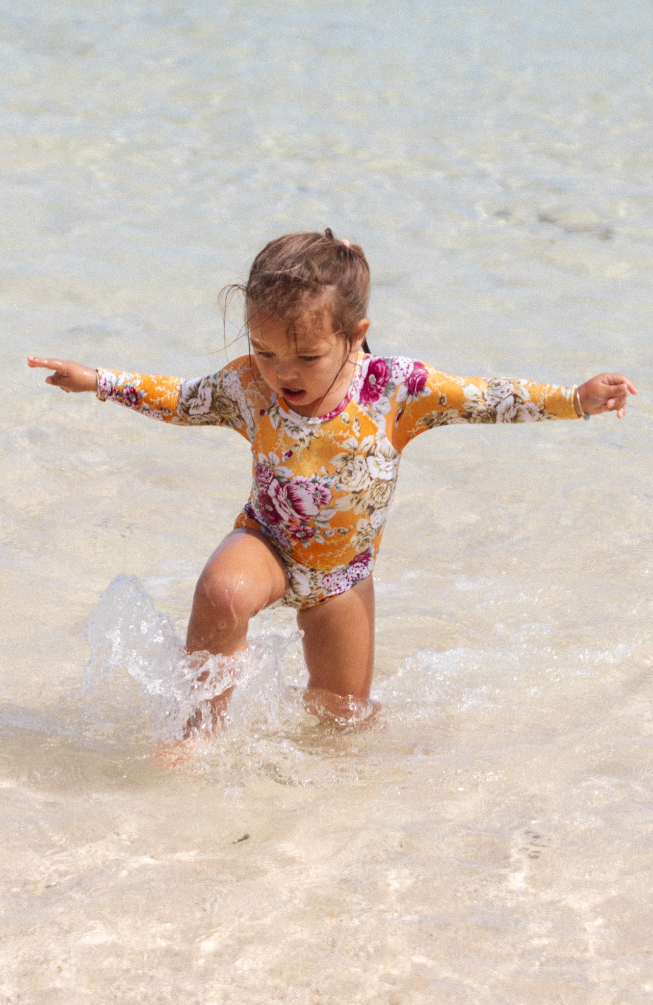 Keiki L'Amour Citrus Bloom Long Sleeve One Piece