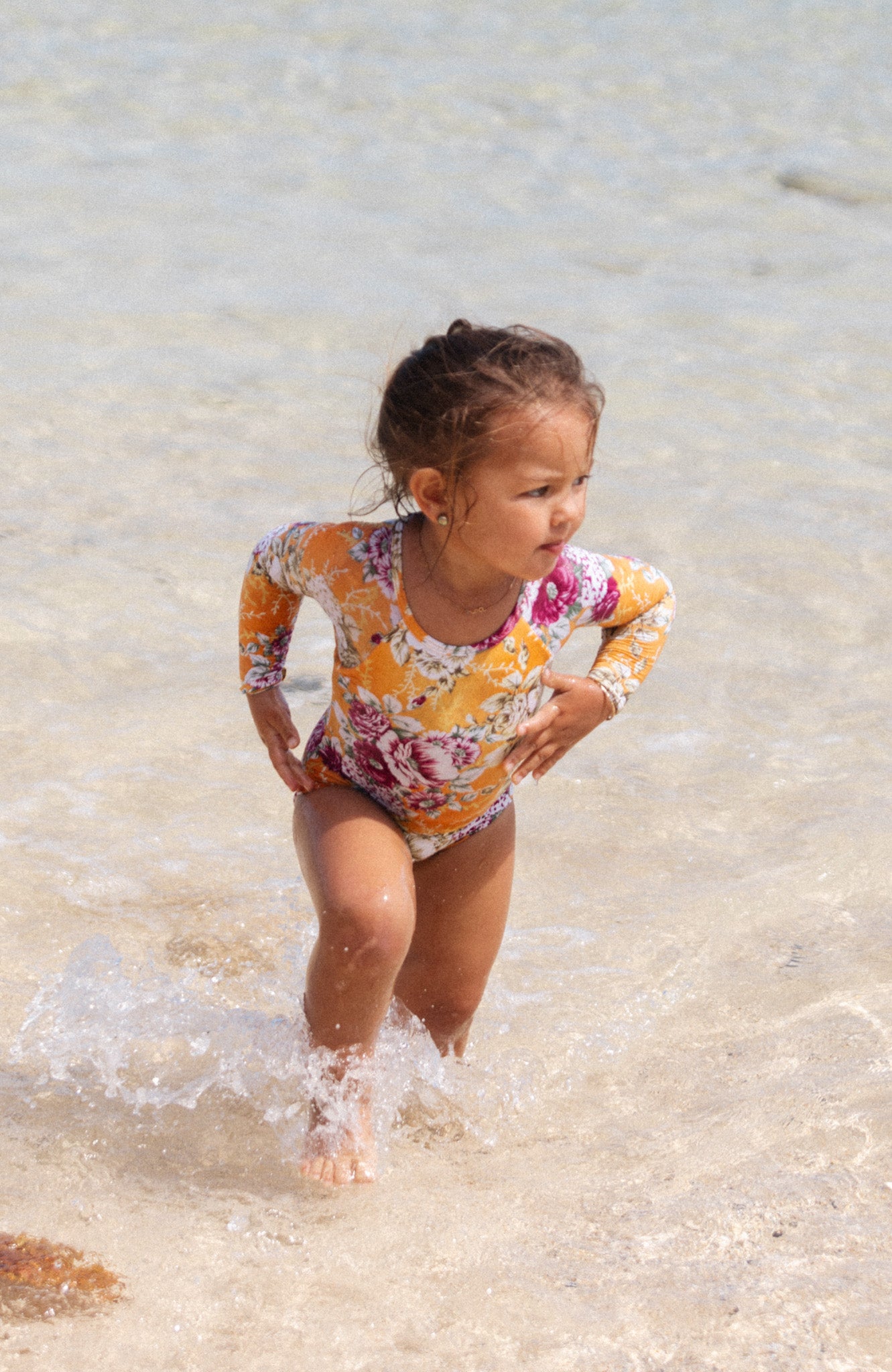 Keiki L'Amour Citrus Bloom Long Sleeve One Piece