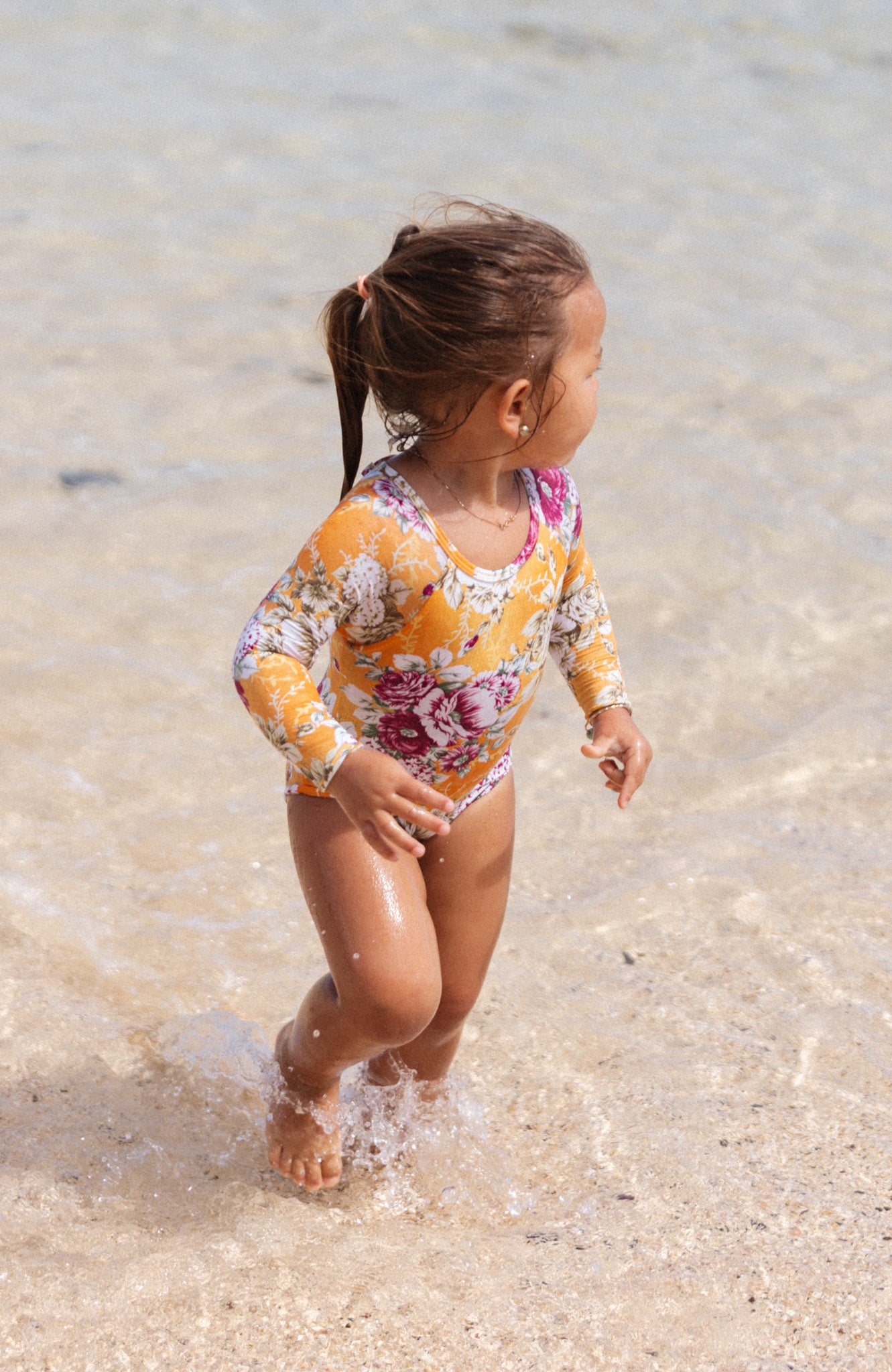 Keiki L'Amour Citrus Bloom Long Sleeve One Piece