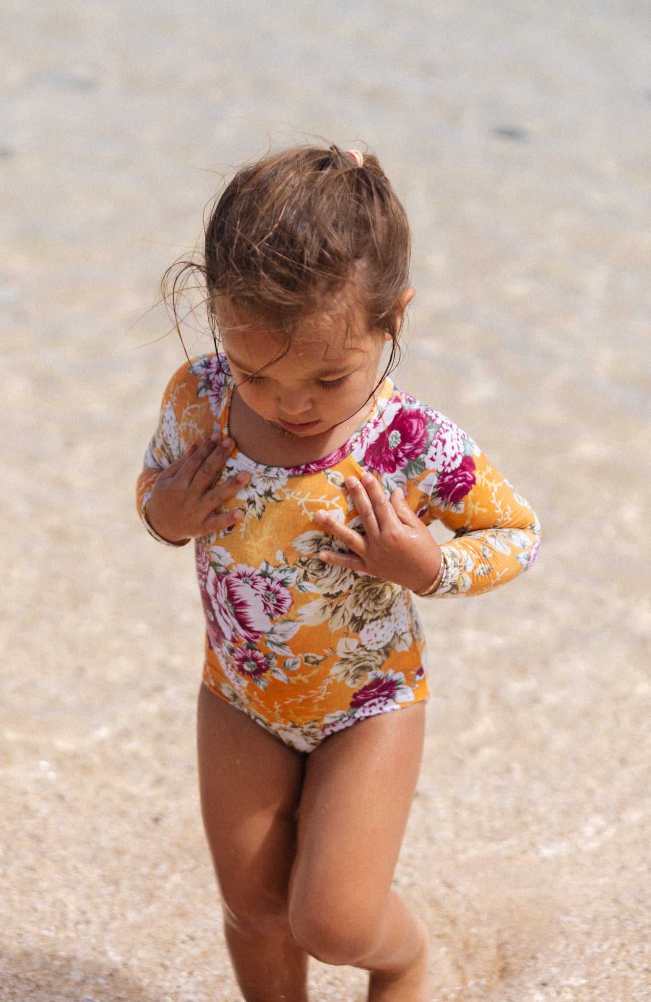 Keiki L'Amour Citrus Bloom Long Sleeve One Piece