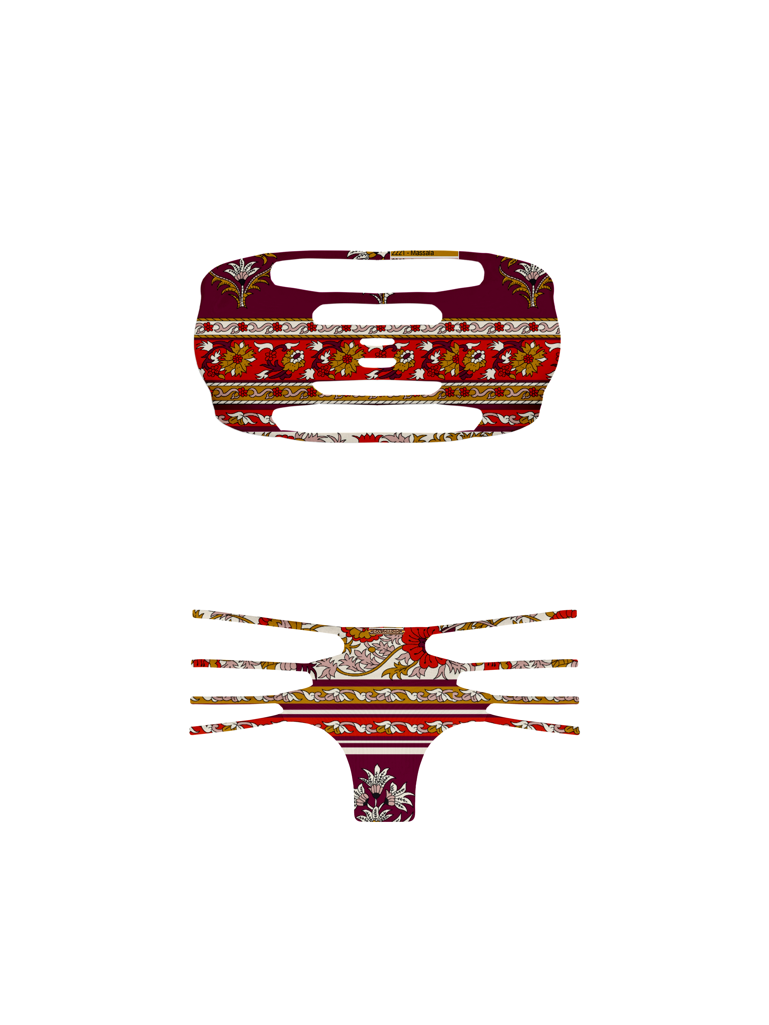 Marrakesh Garden Diamond Strap Bikini Bottom