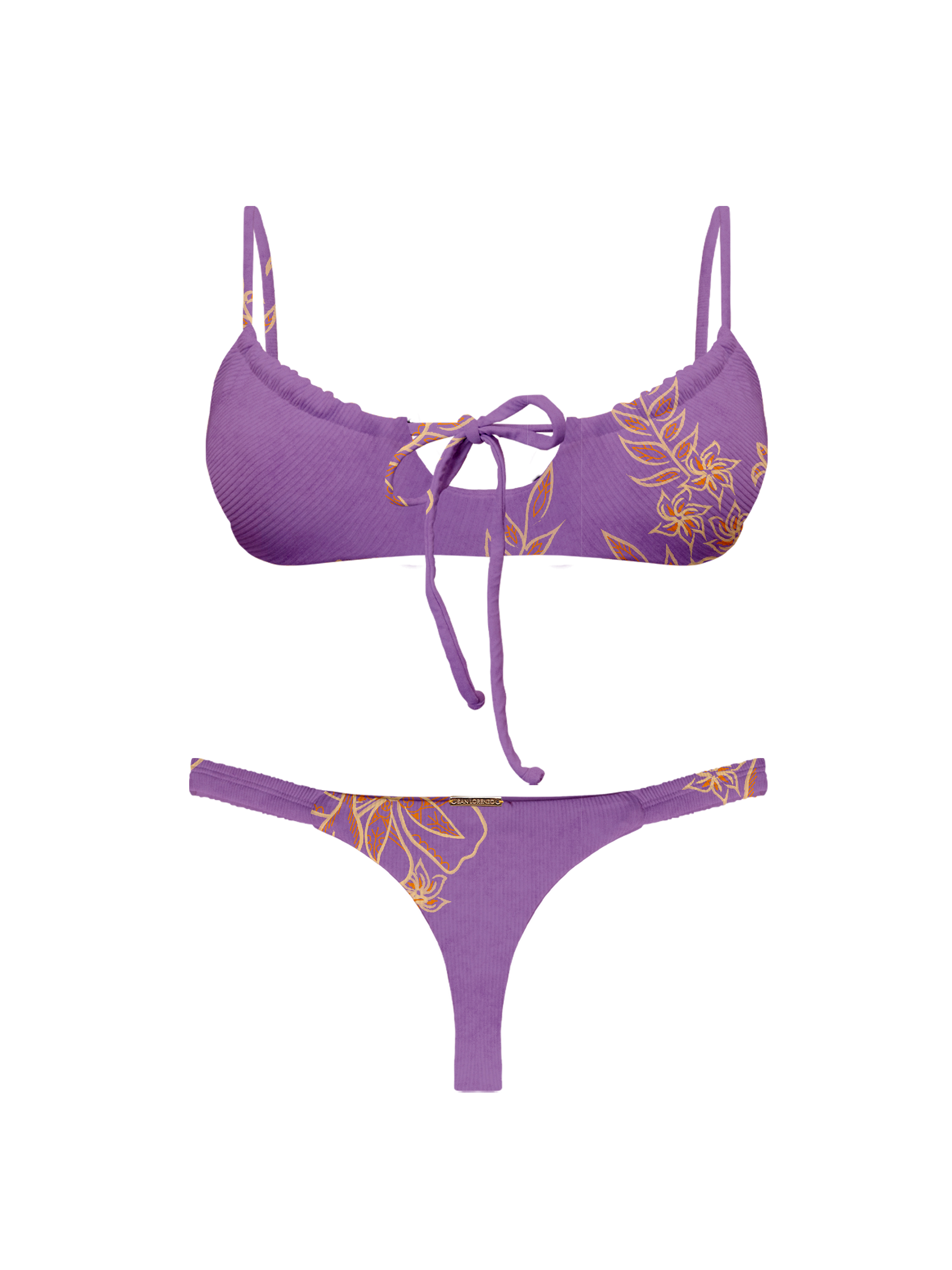 Paradiso Ruched Scoop Bralette Lilac Glow Bikini Top