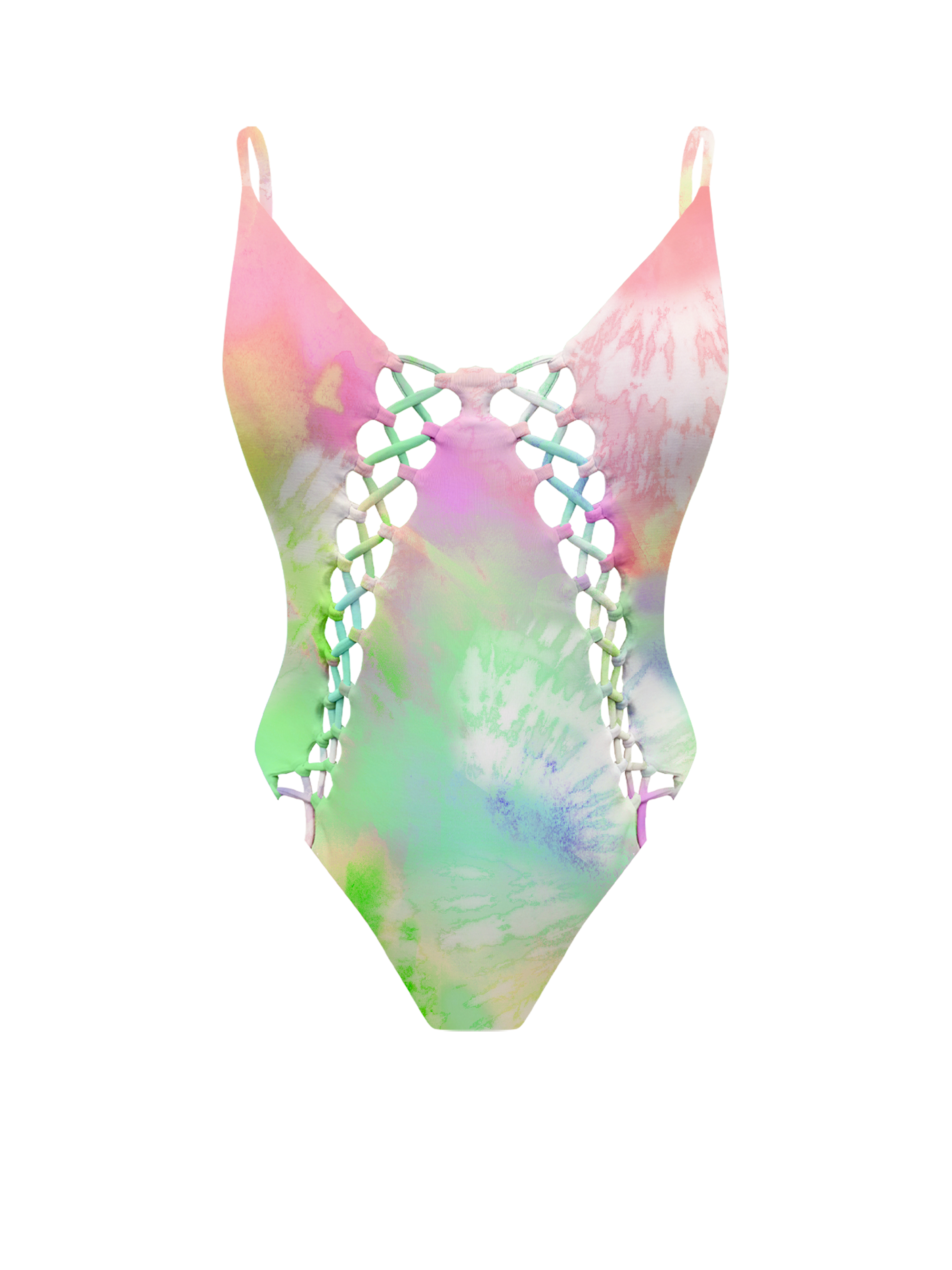 Paradiso Loop Plunge Rainbow Bikini One Piece