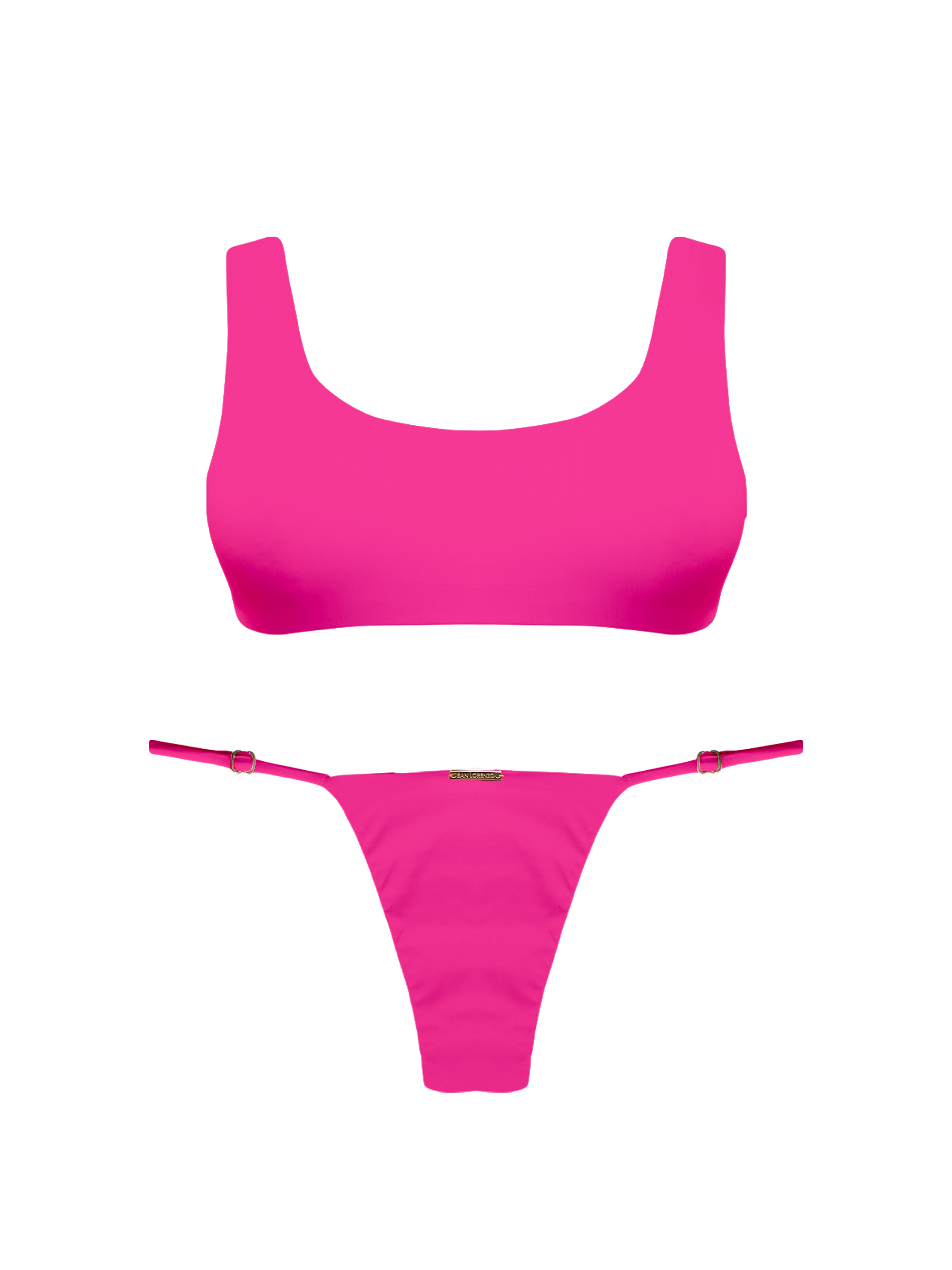 Paradiso Hoop Ring Thong Brief Lush Pink Bikini Bottom
