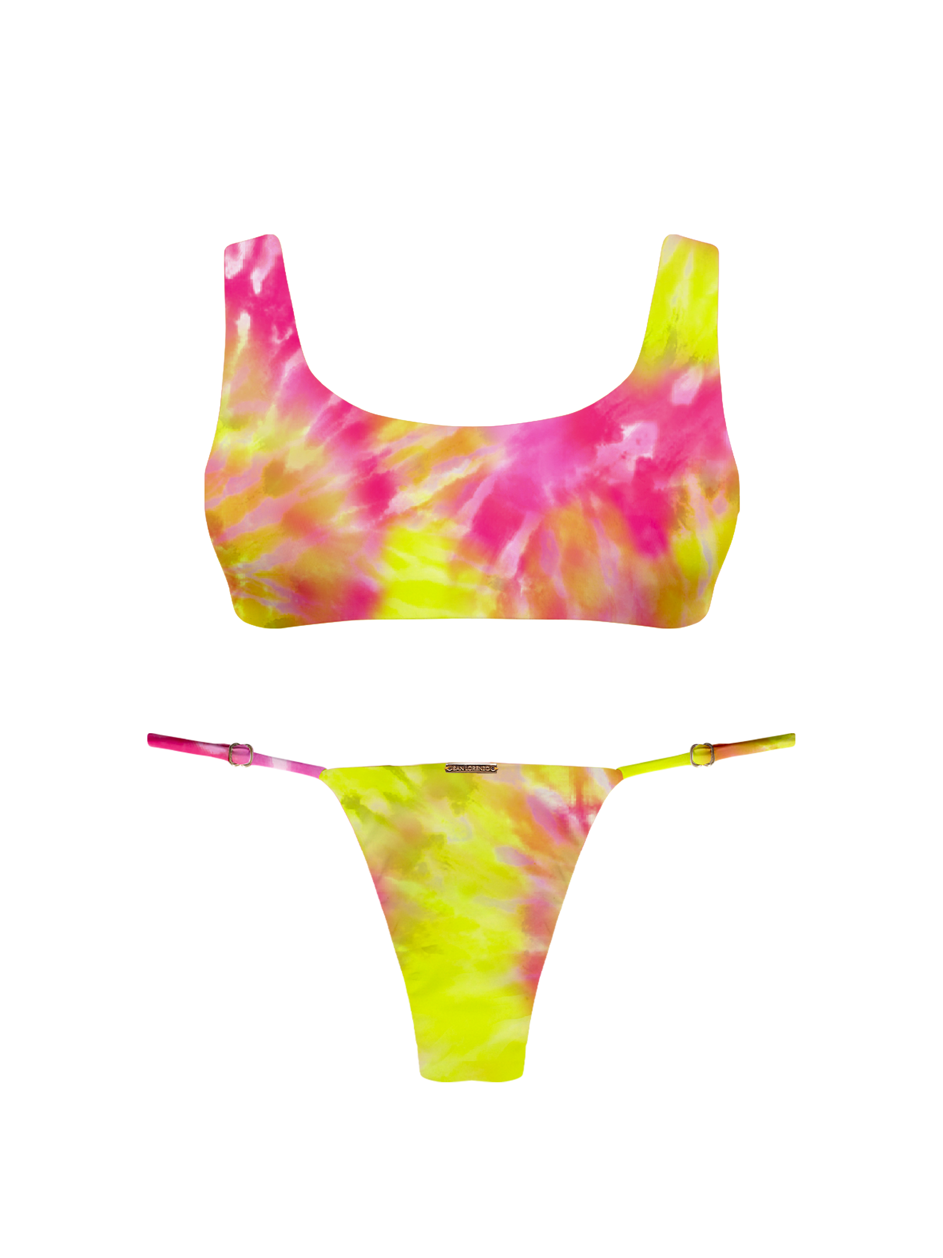 Paradiso Scoop Neck Sunrise Swirl Bikini Top