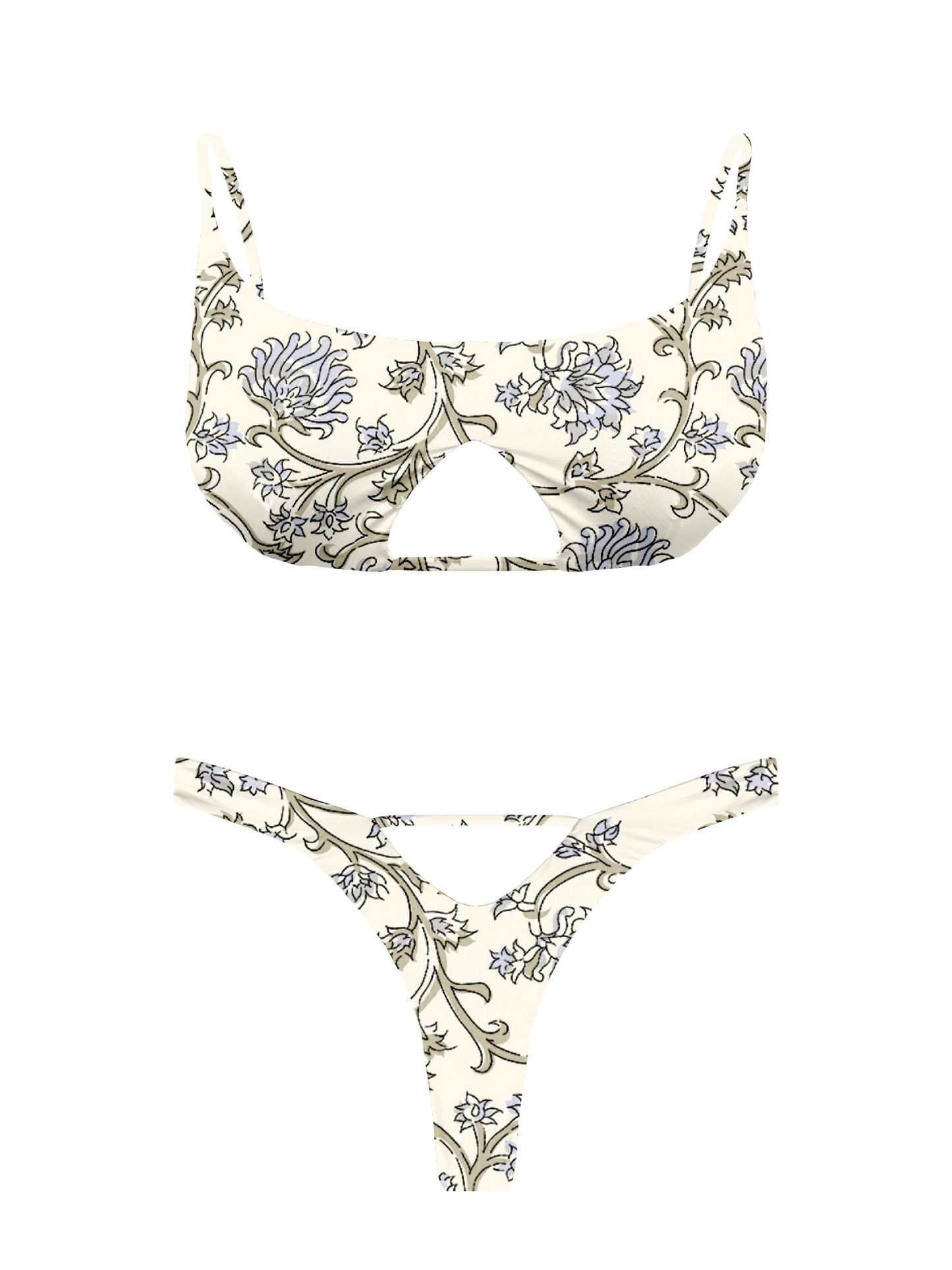 L'Amour Chantilly Lace Cut Out Bikini Top