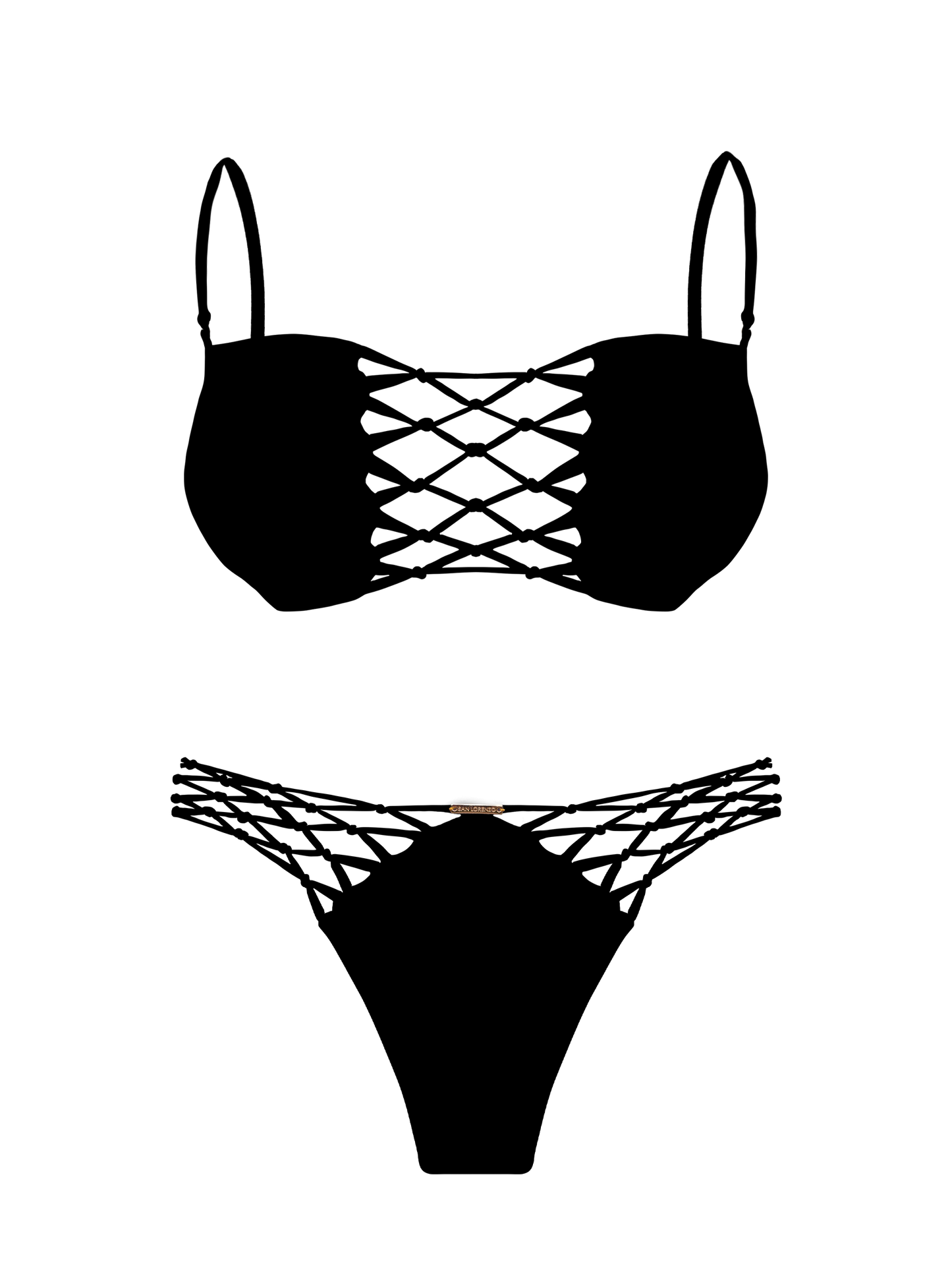 L'Amour Stone Interlace V-Knot Bikini Bottom