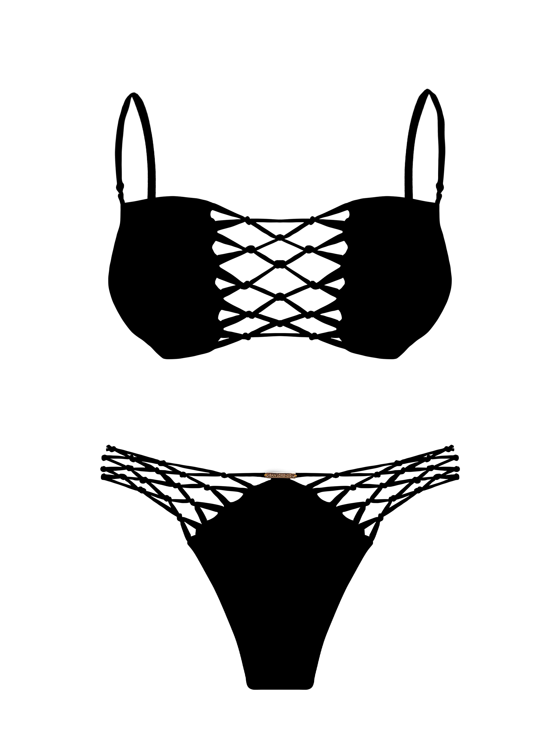 L'Amour Stone Interlace V-Knot Bikini Bottom