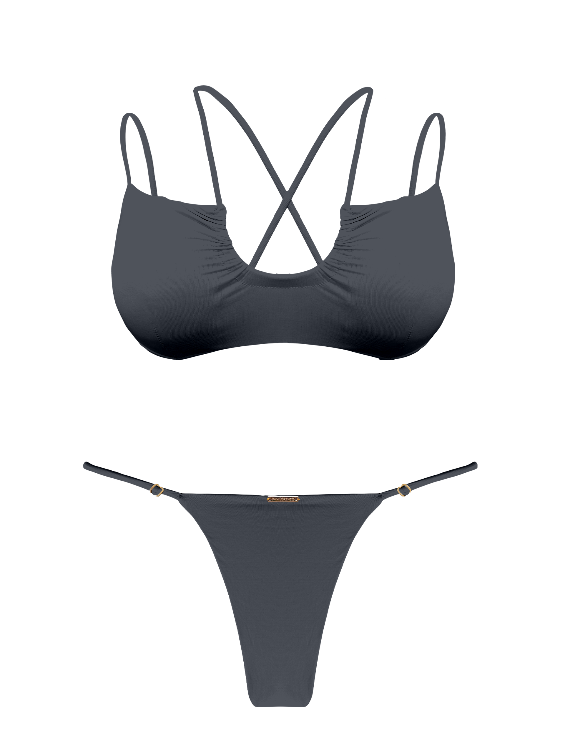 L'Amour Granite Adjustable Thin Brief Bikini Bottom