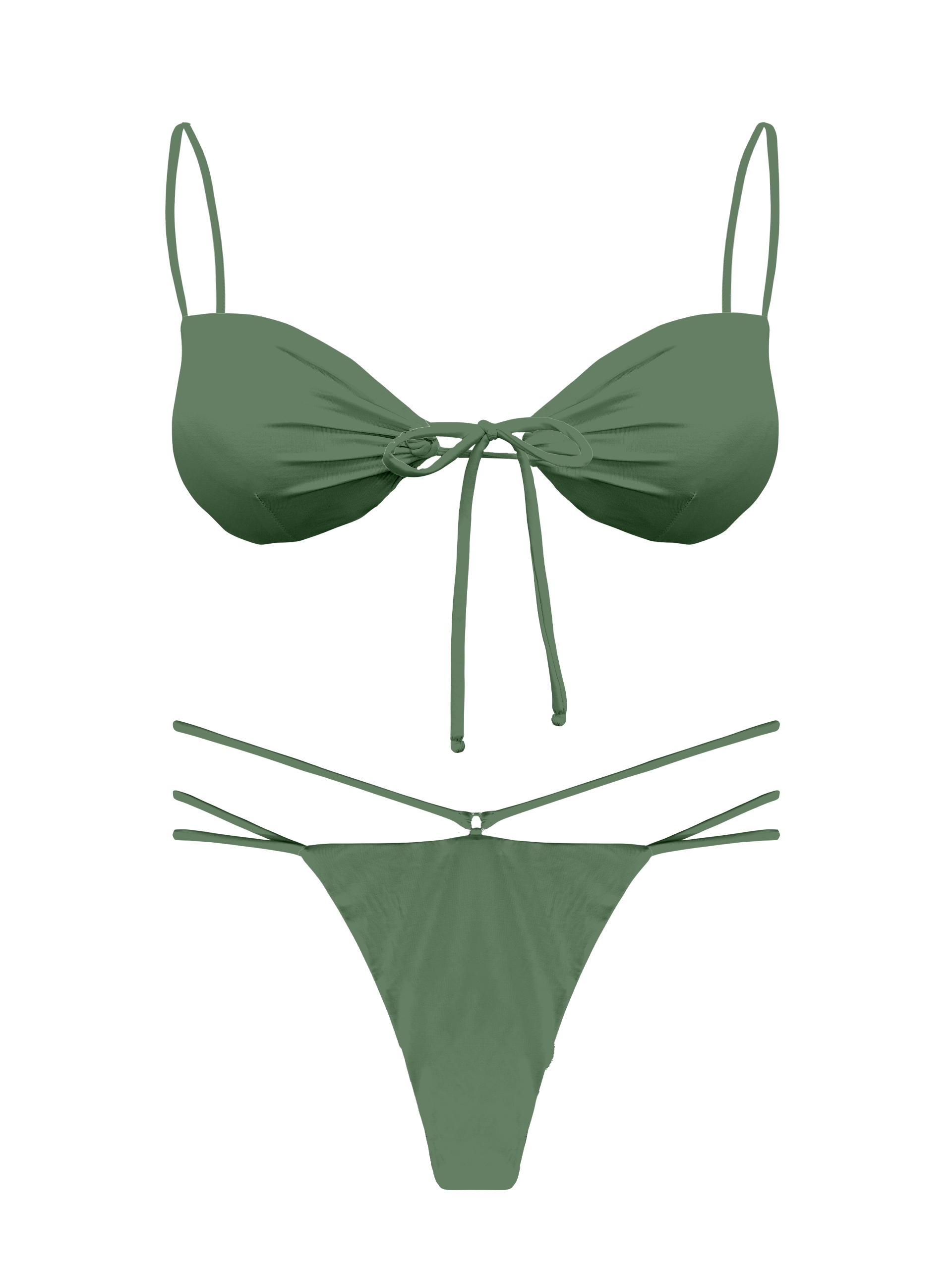 L'Amour Moss Double String Thong Bikini Bottom