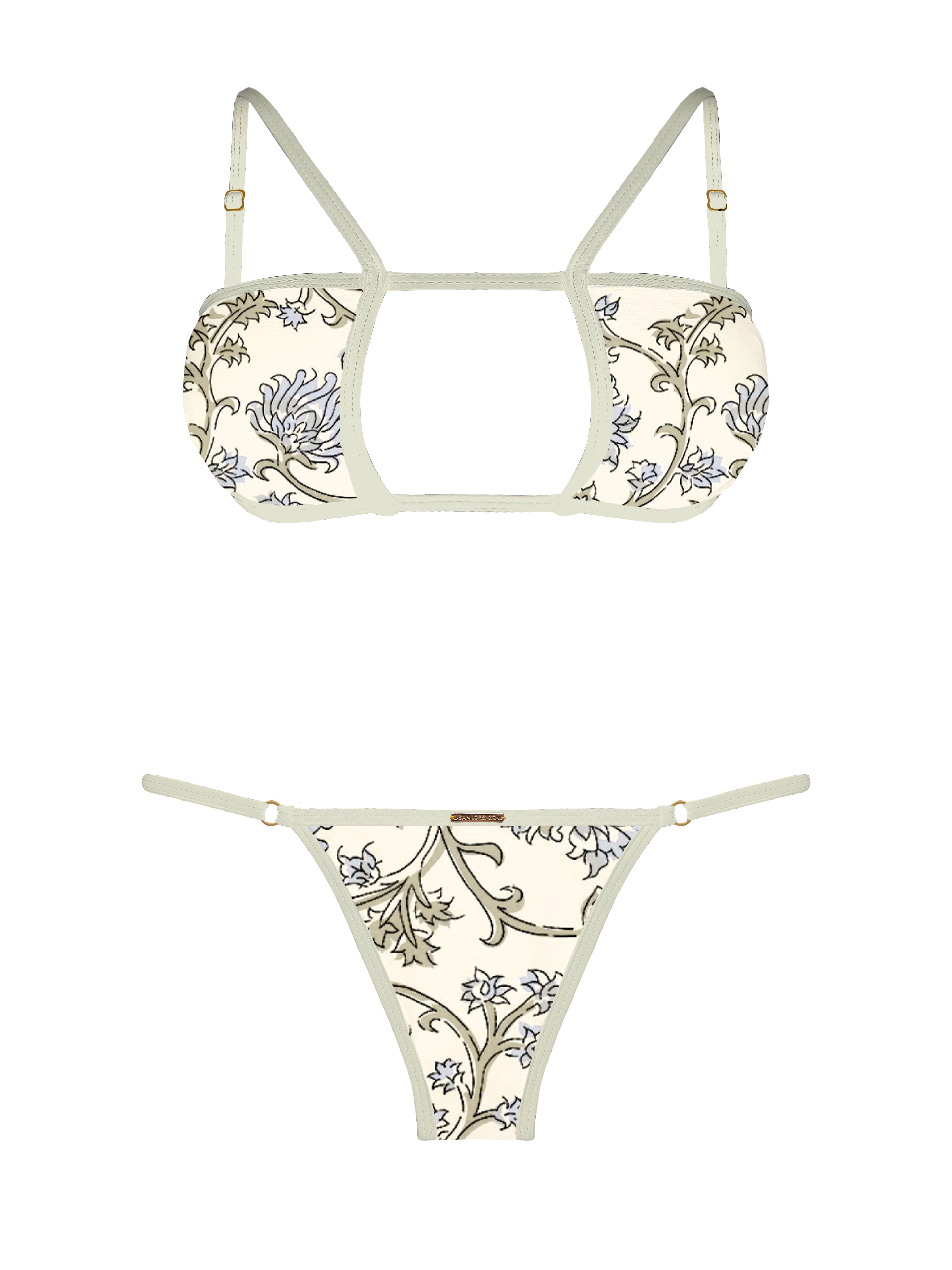 L'Amour Chantilly Lace Trim Thin Brief Bikini Bottom