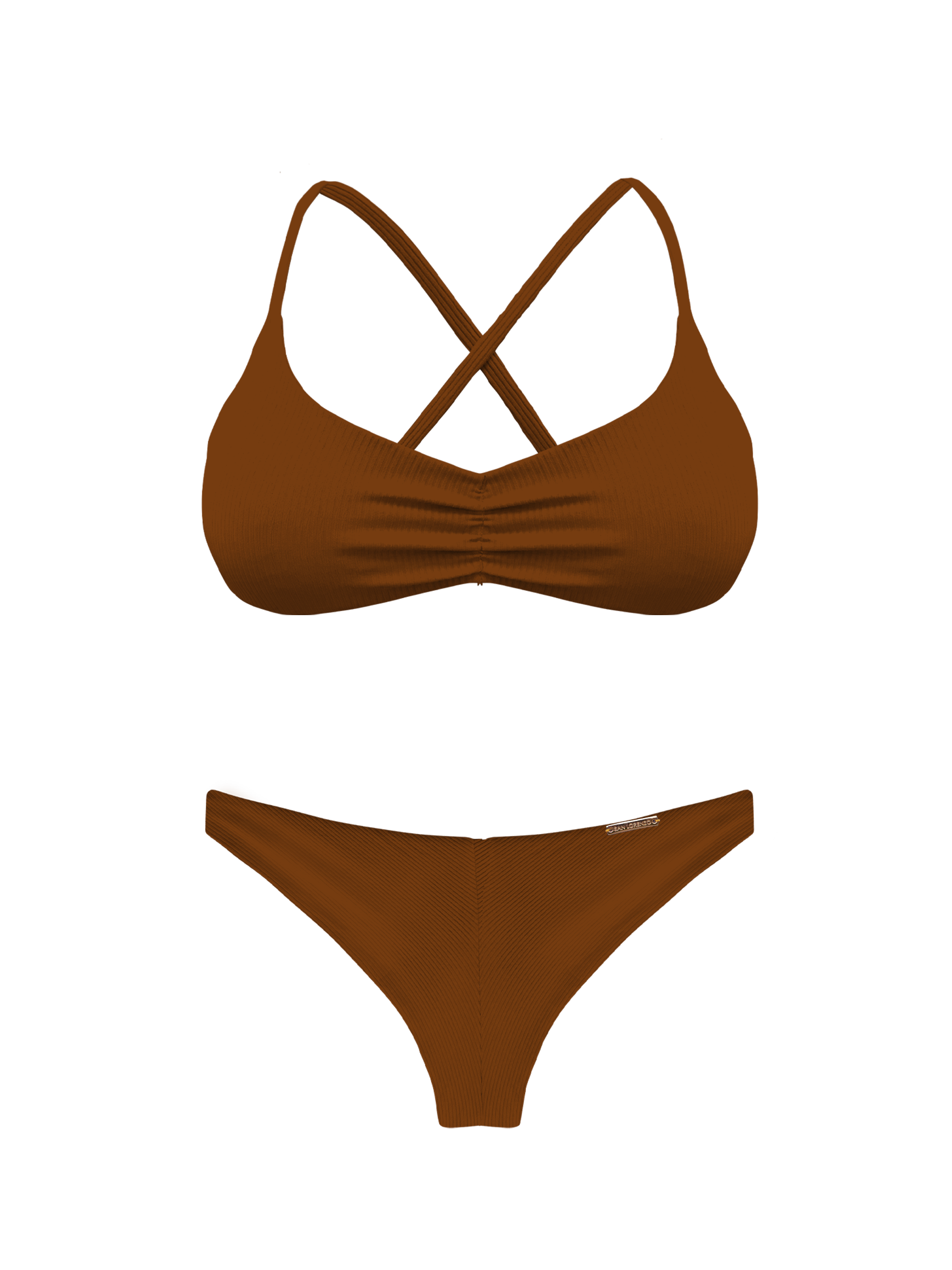 Bonita Coco Ruched Cross Back Bikini Top
