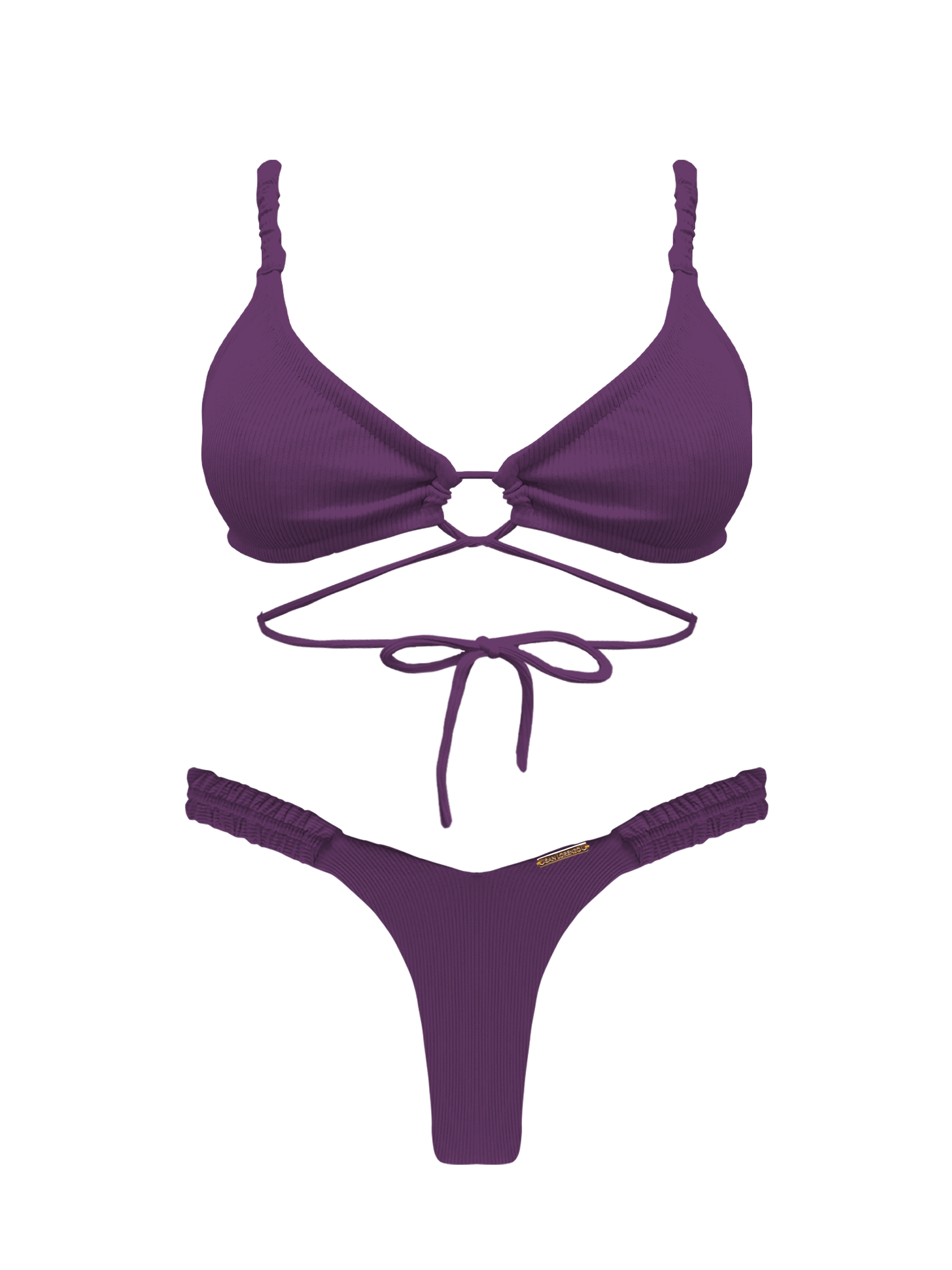 Bonita Dahlia Multi Ruched Bikini Top