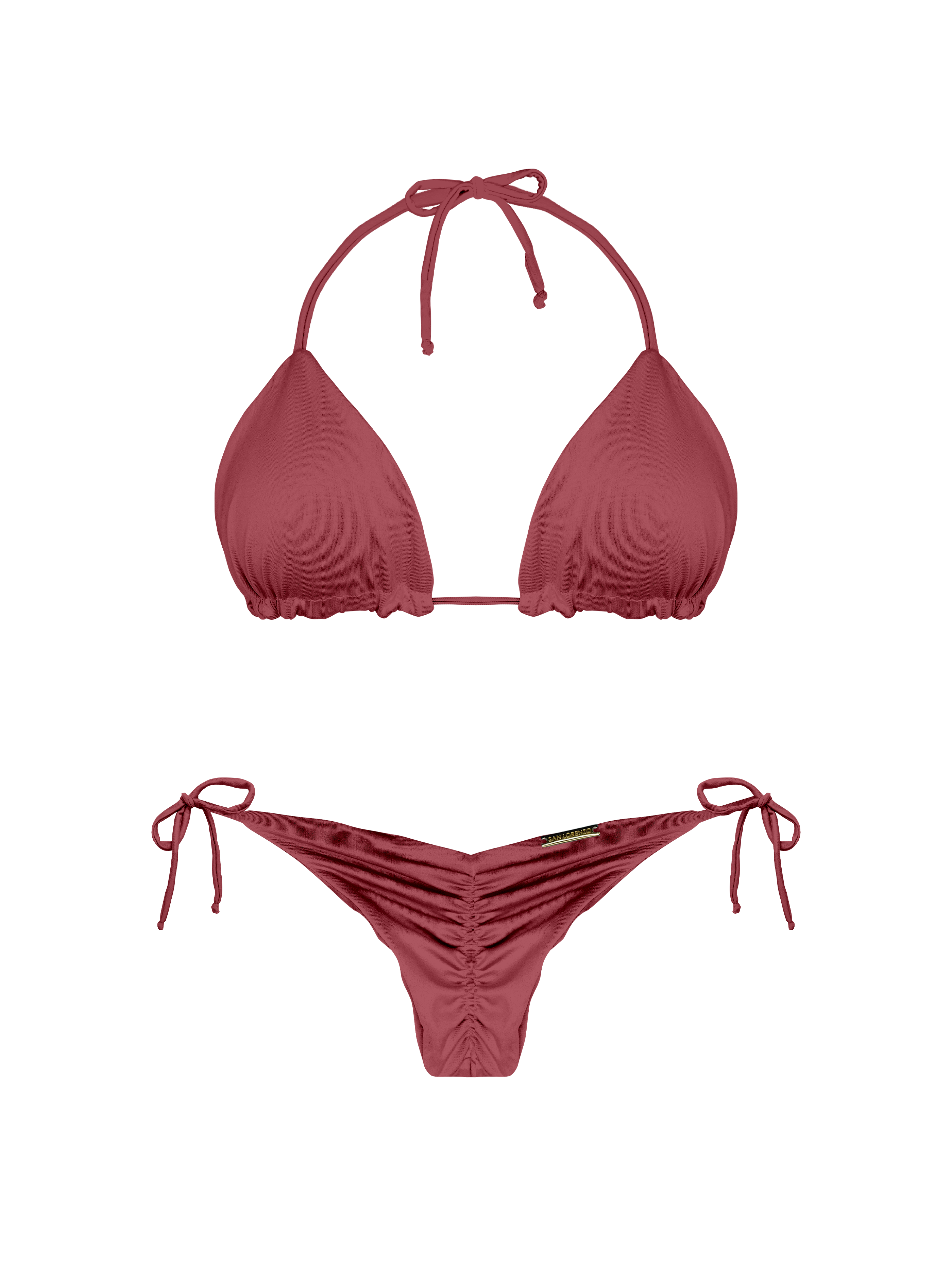 Essential Solids Taupe Truffle Thin Scrunch Brief Bikini Bottom