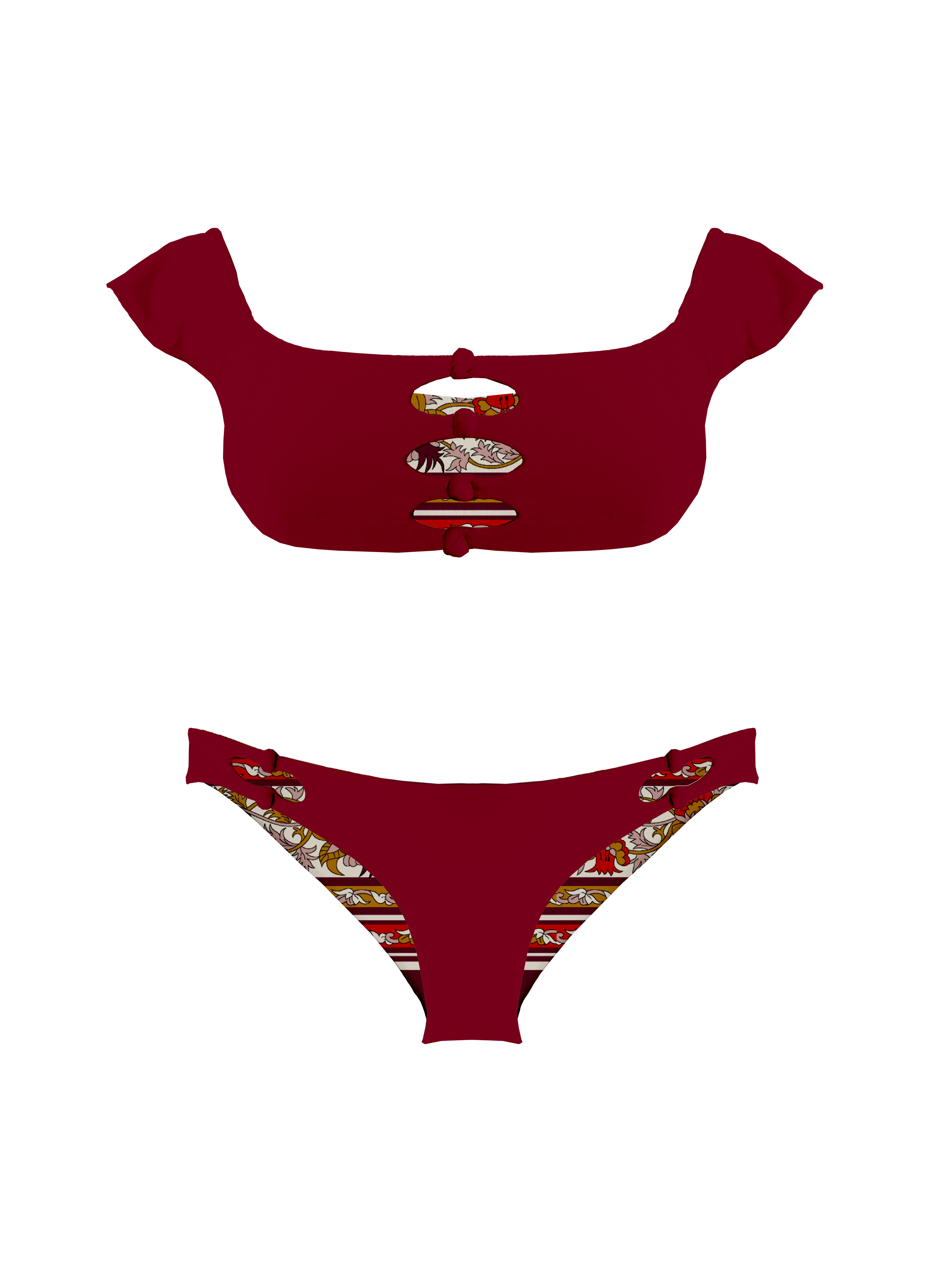 Marrakesh Amethyst Shoulder Bandeau Knotted Bikini Top