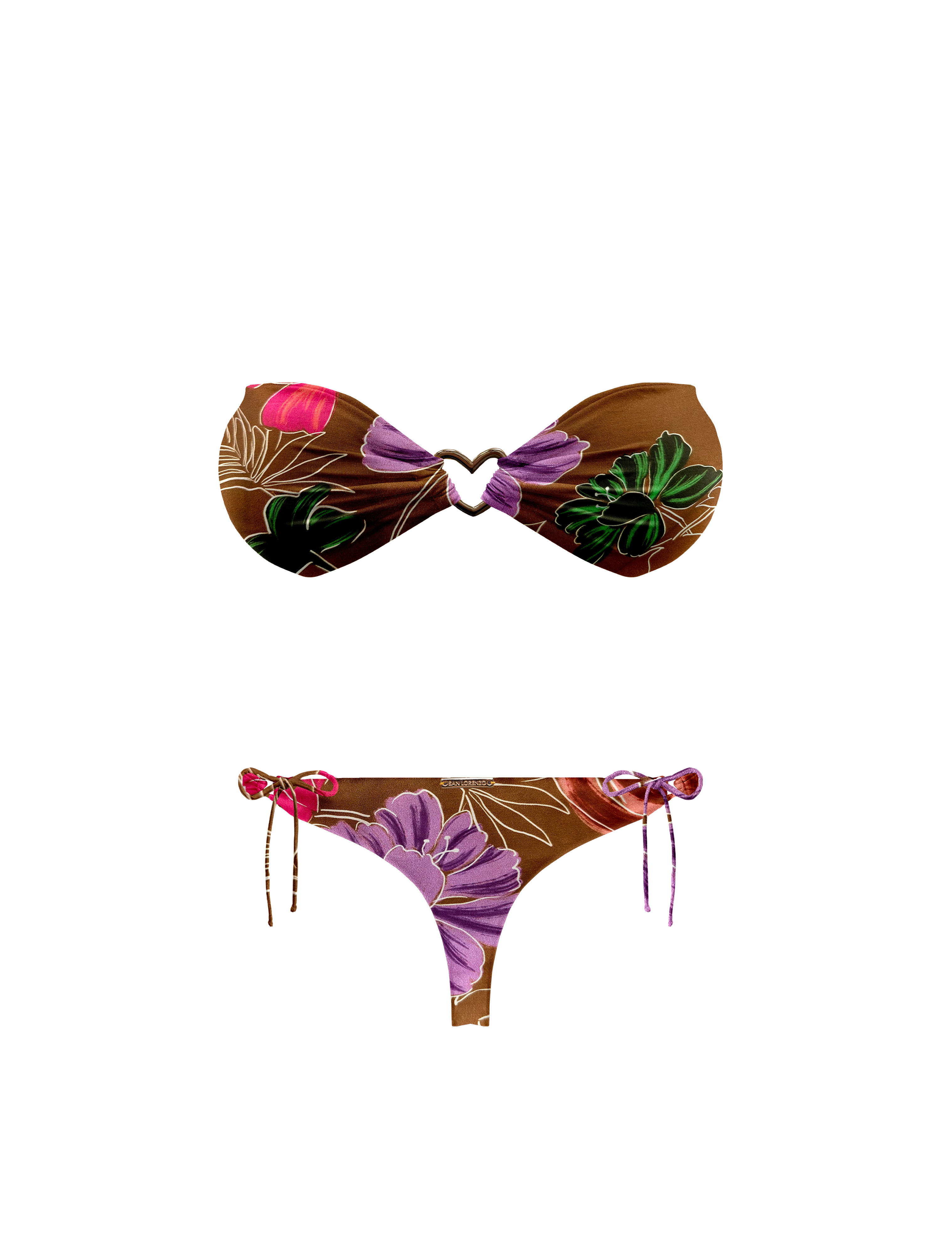 Kaia Wild Blossom Heart Bandeau Bikini Top