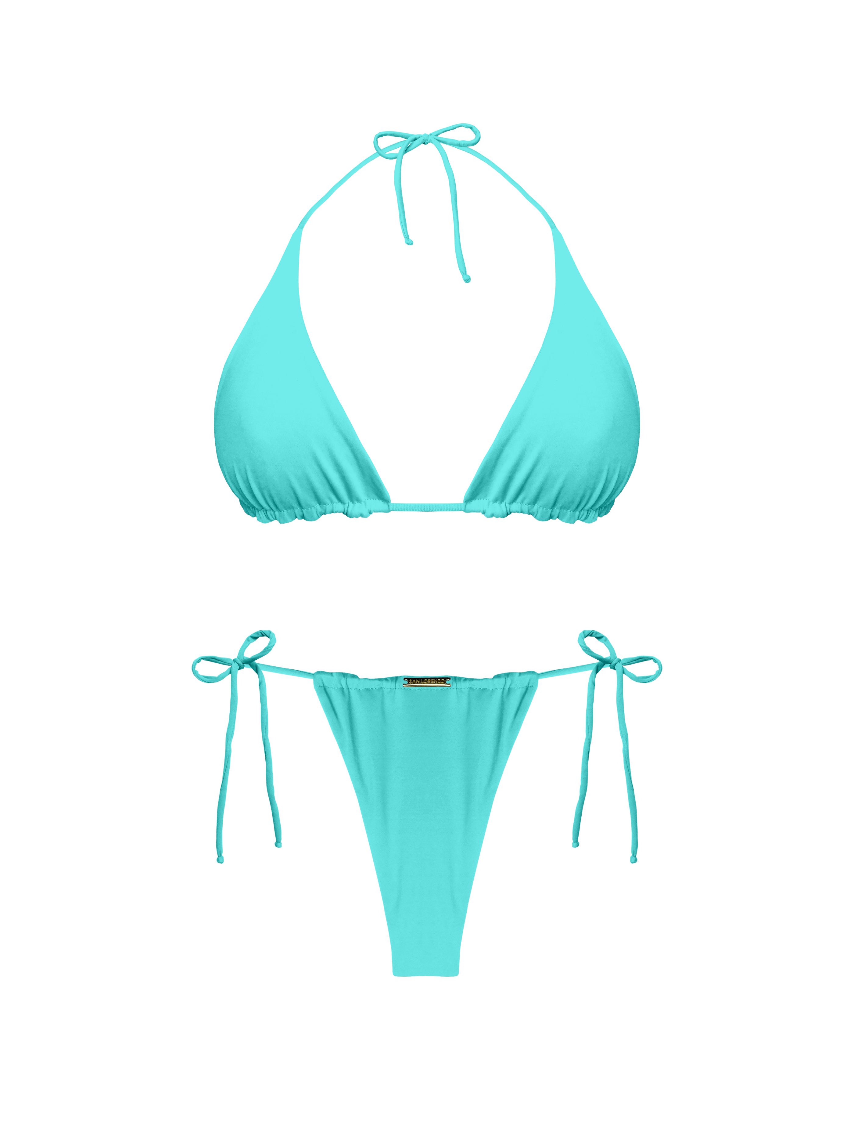 Moorea Azure Teal Classic Triangle Bikini Top