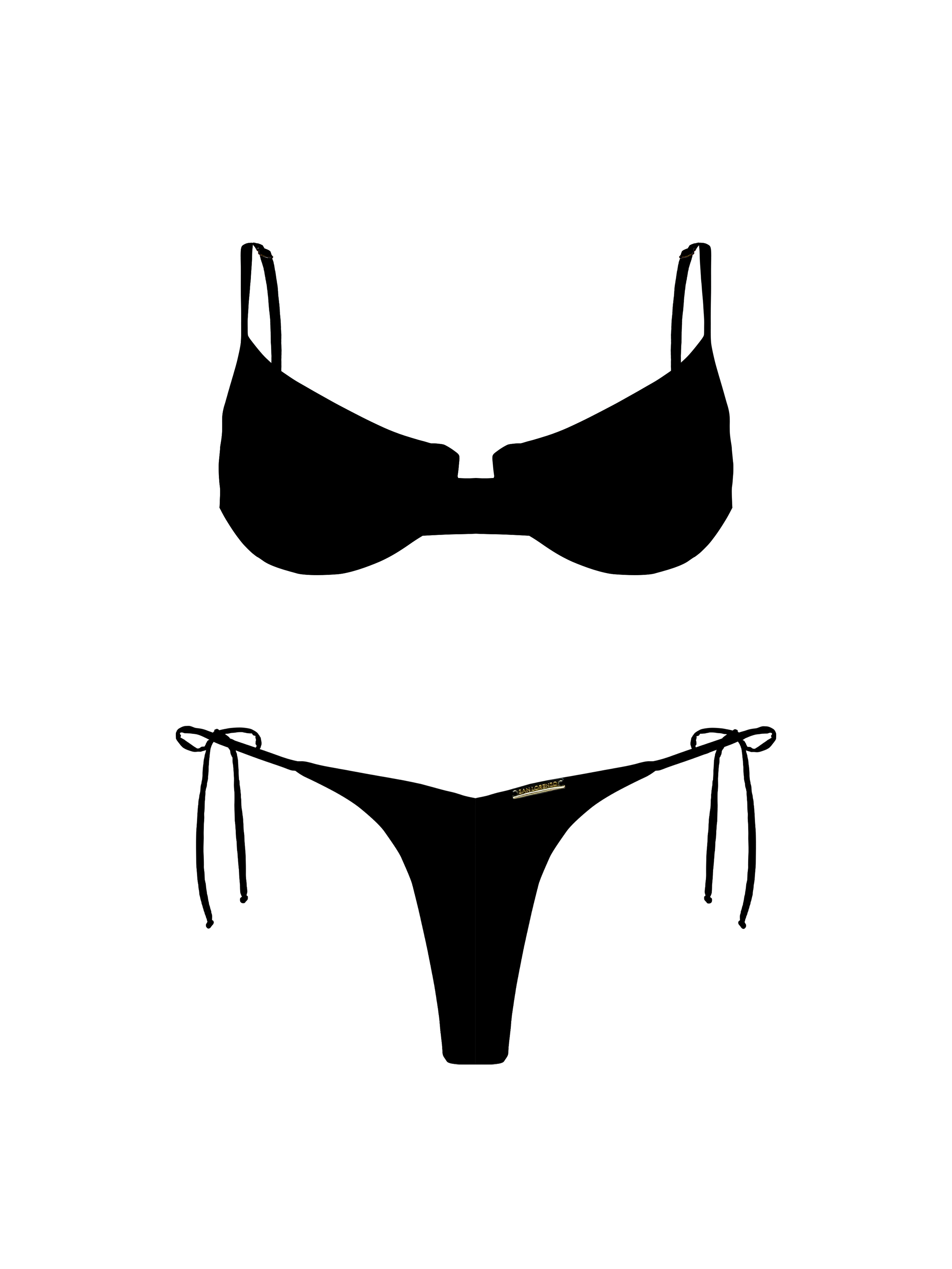 Moorea Voyager Indigo High Cut Side Bikini Tie Bikini Bottom